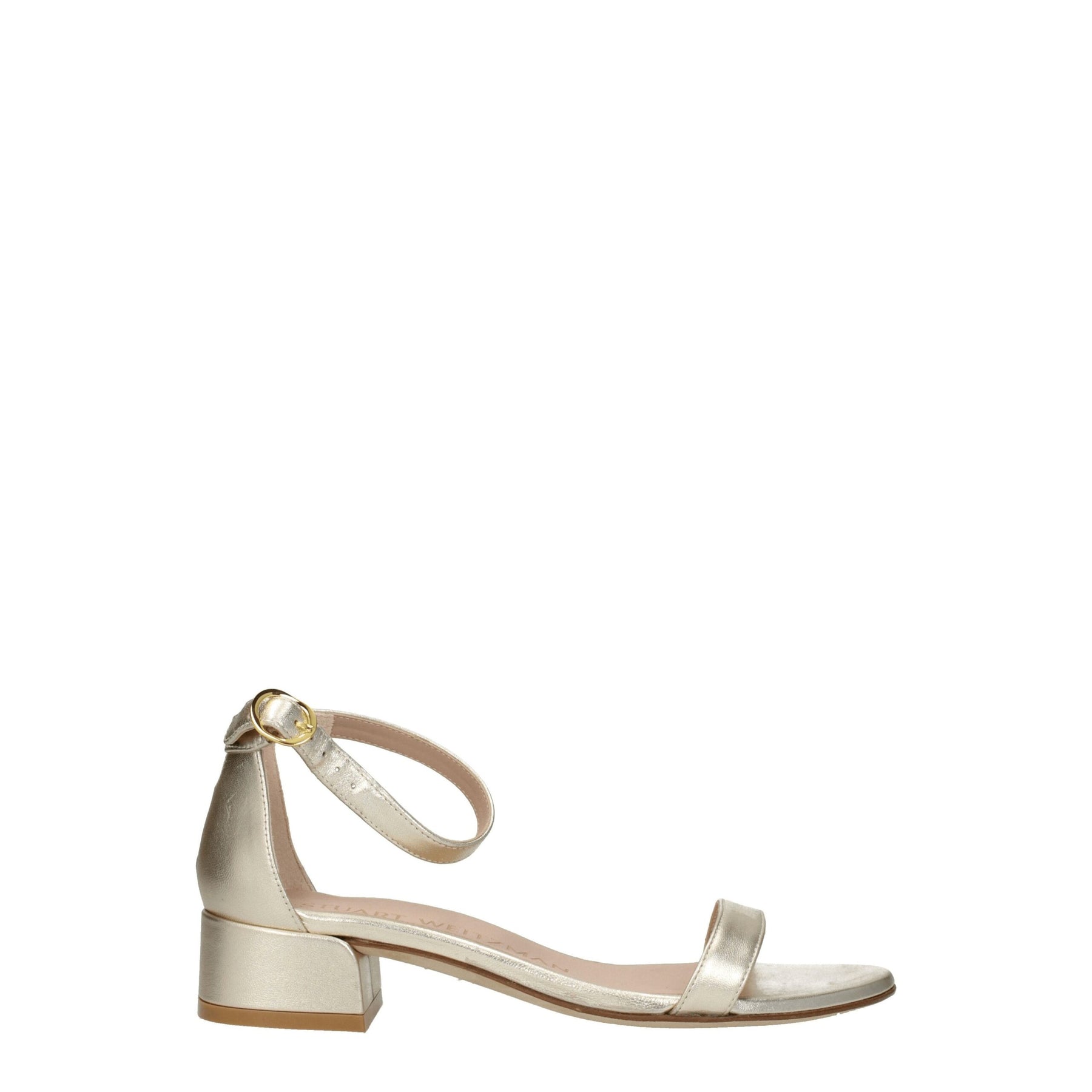 Stuart Weitzman Gold Leather Flat Sandals | Regal Royce