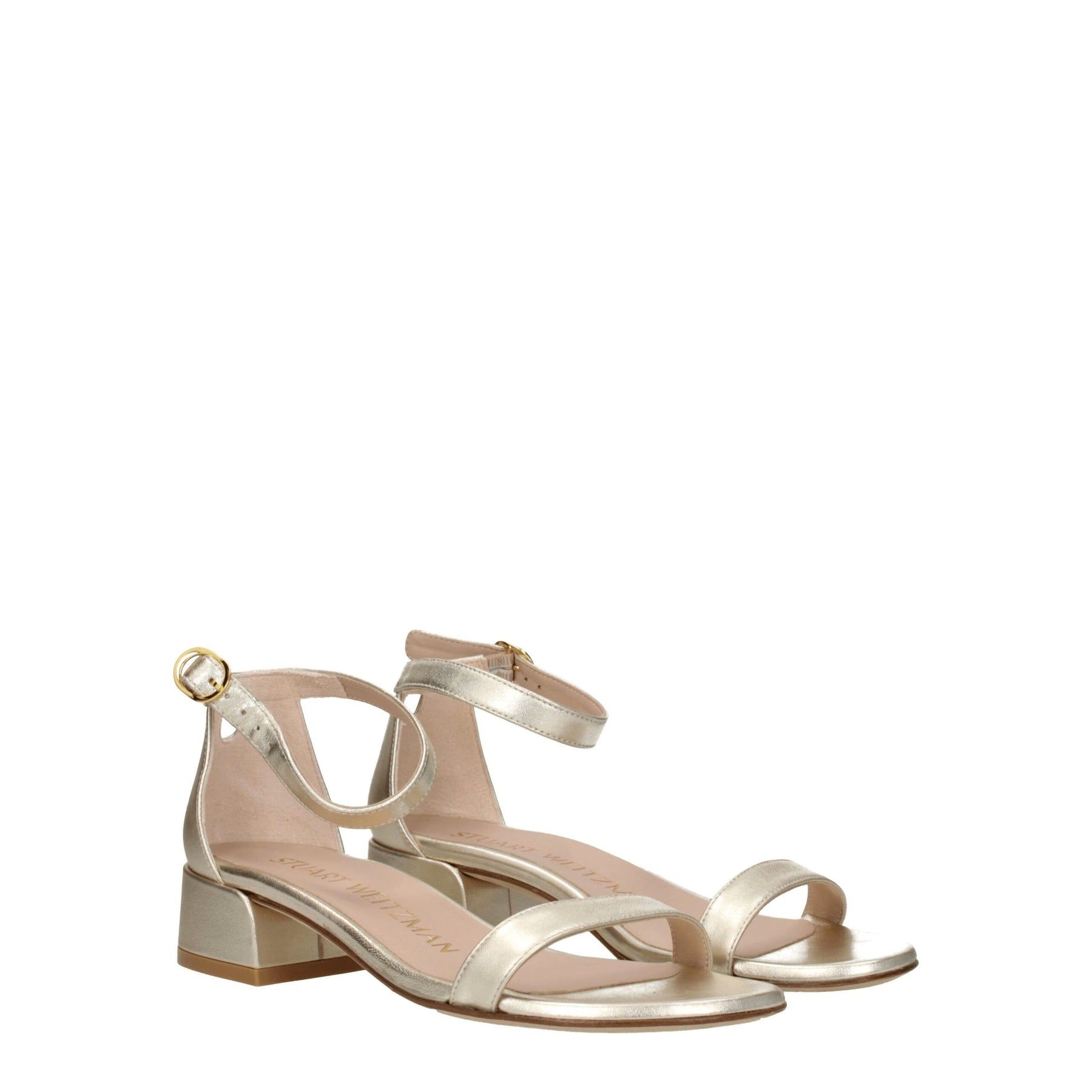 Stuart Weitzman Gold Leather Flat Sandals | Regal Royce
