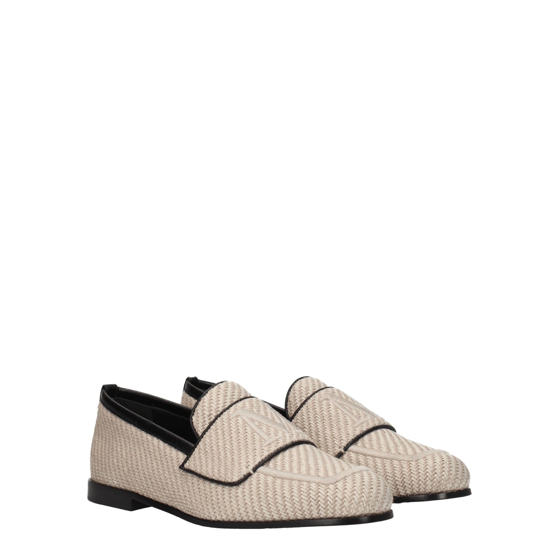 Max Mara Beige Fabric Slip-On Loafers | Regal Royce
