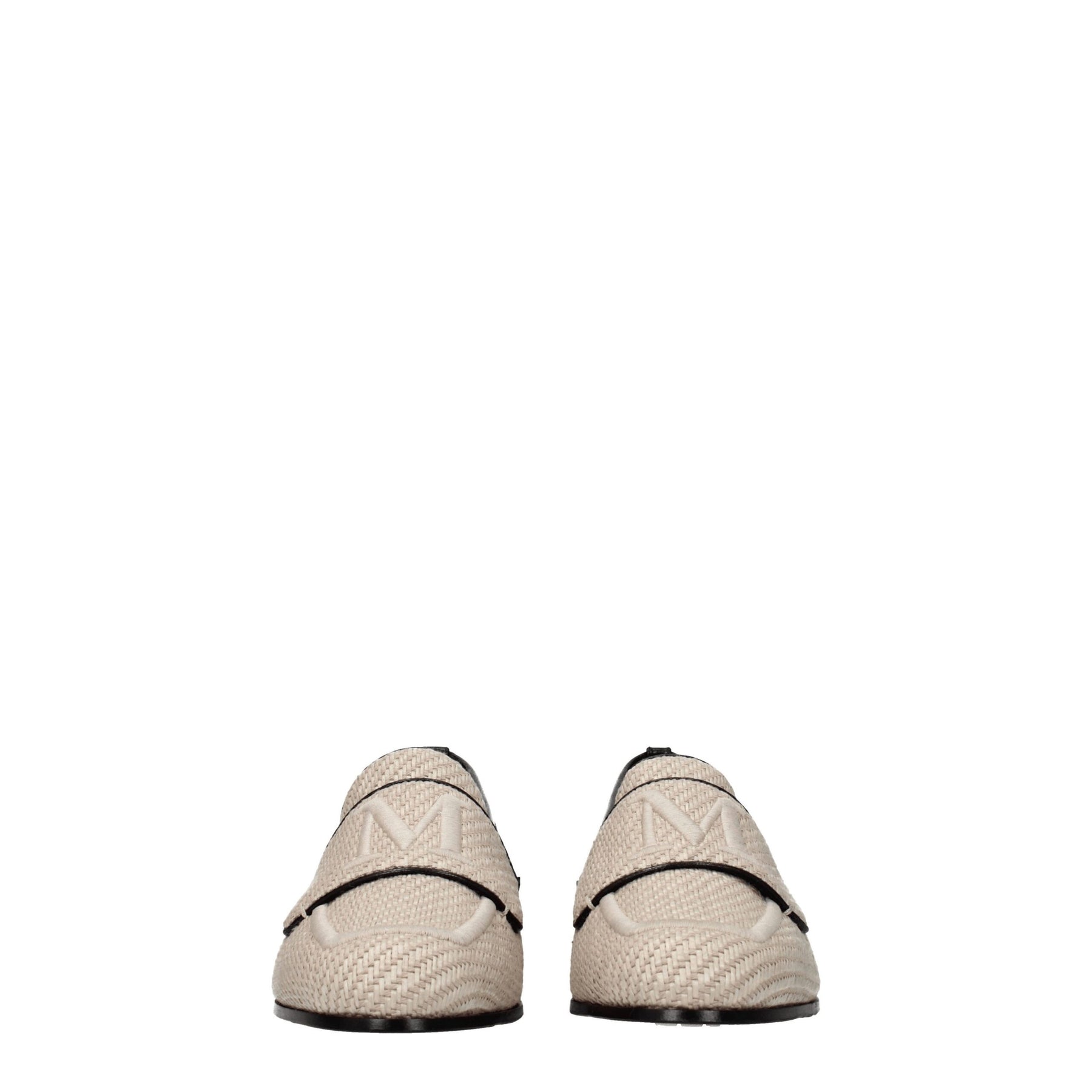 Max Mara Beige Fabric Slip-On Loafers | Regal Royce