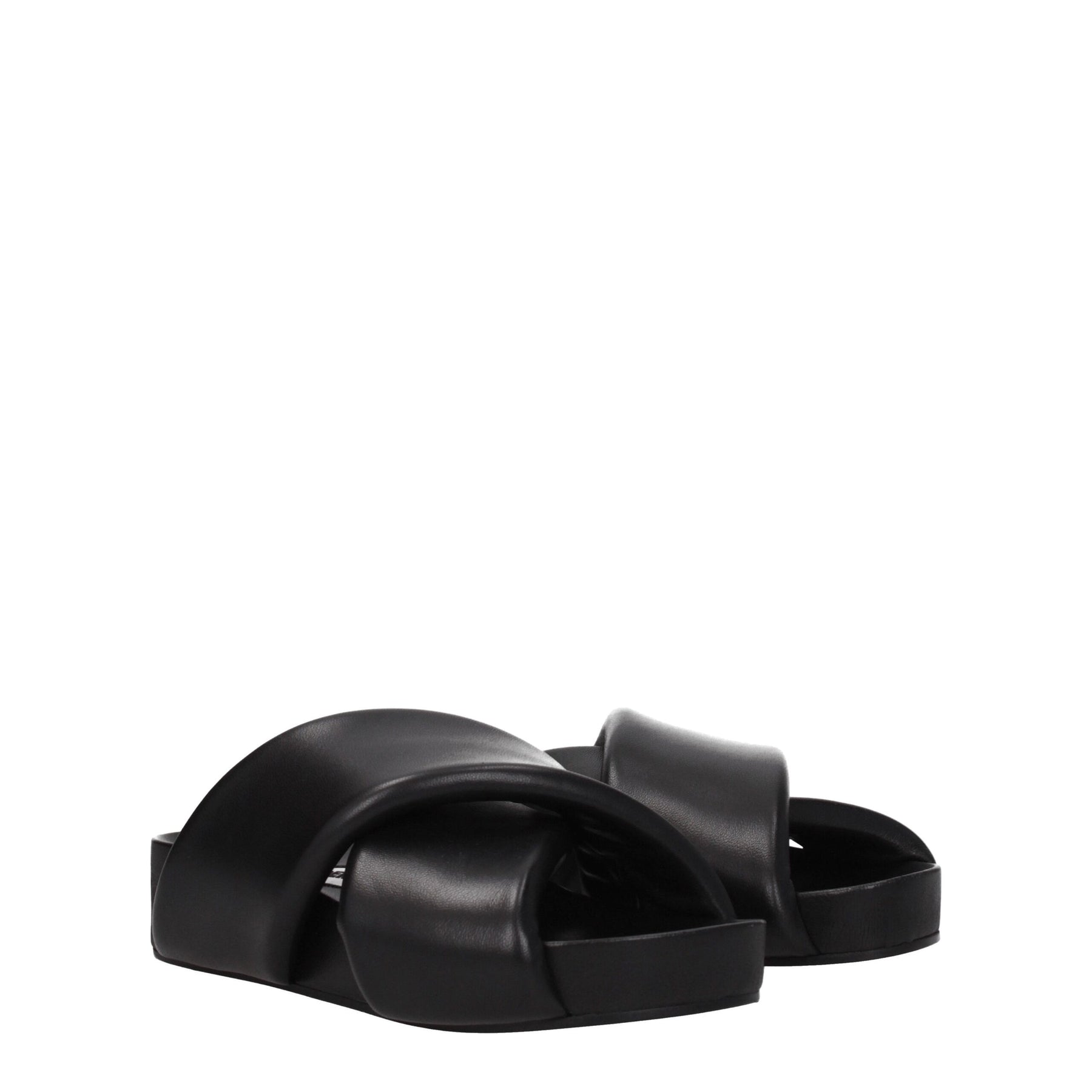 Jil Sander Black Leather Slippers | Regal Royce
