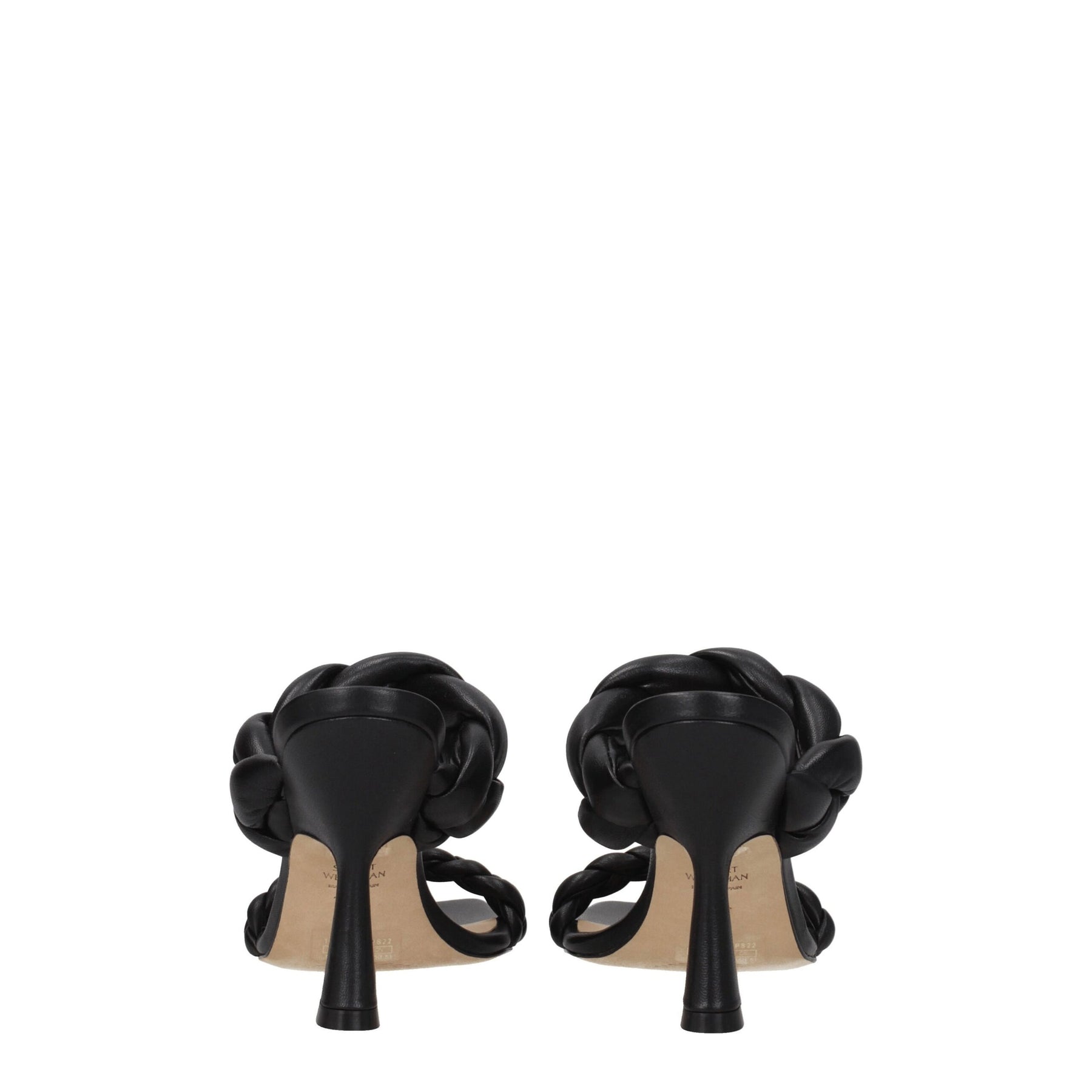 Stuart Weitzman Black Leather Stiletto Heel Sandals | Regal Royce