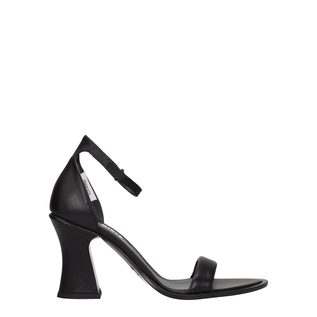 Premiata Black Leather Sandals