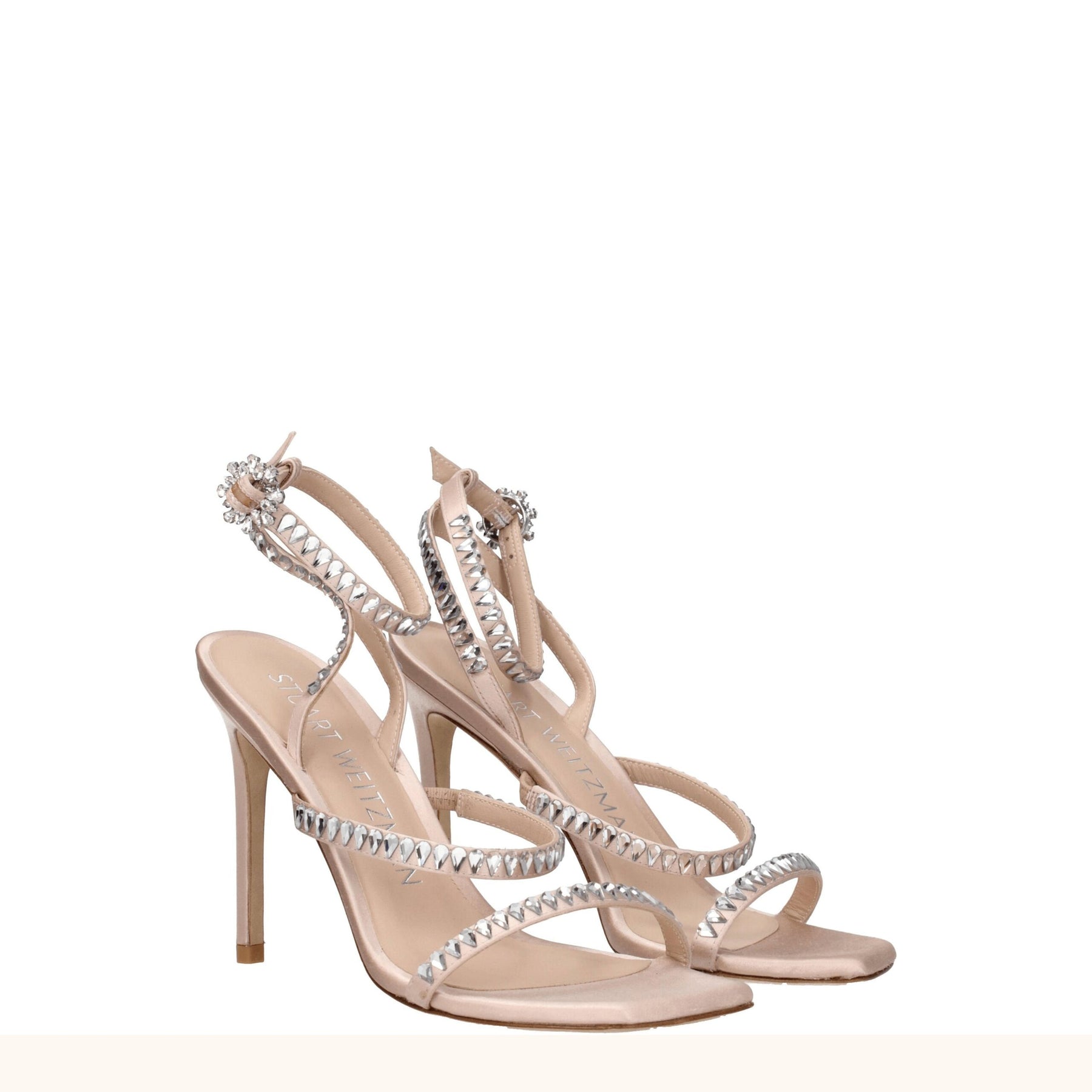 Stuart Weitzman Pink Satin Stiletto Heel Sandals | Regal Royce
