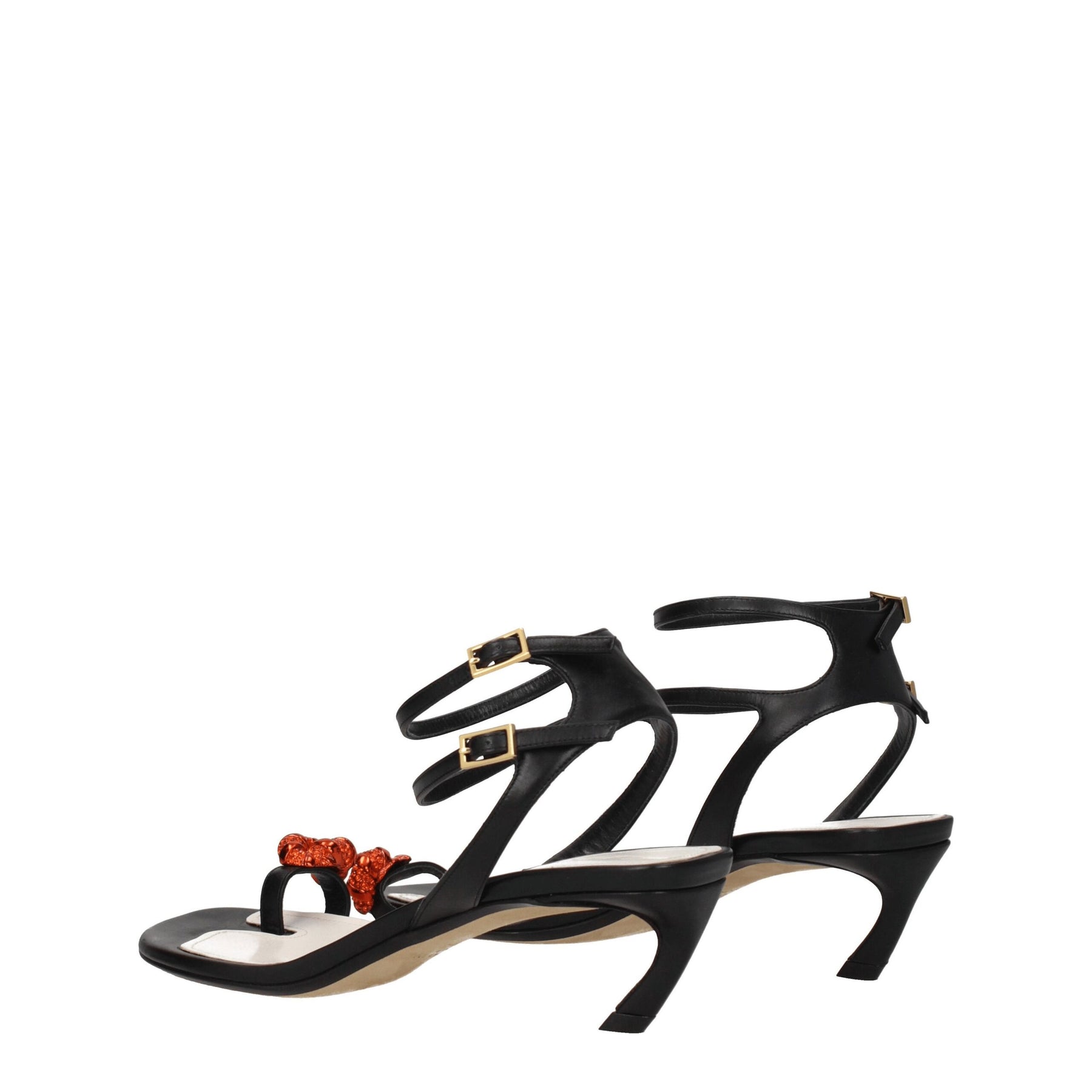 Lanvin Black Leather Stiletto Heel Sandals | Regal Royce