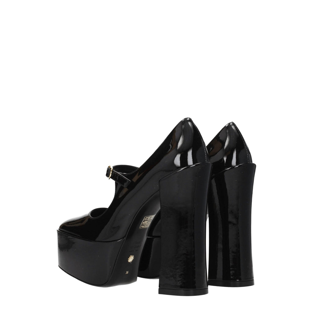 Stuart Weitzman Black Leather Platform Pumps