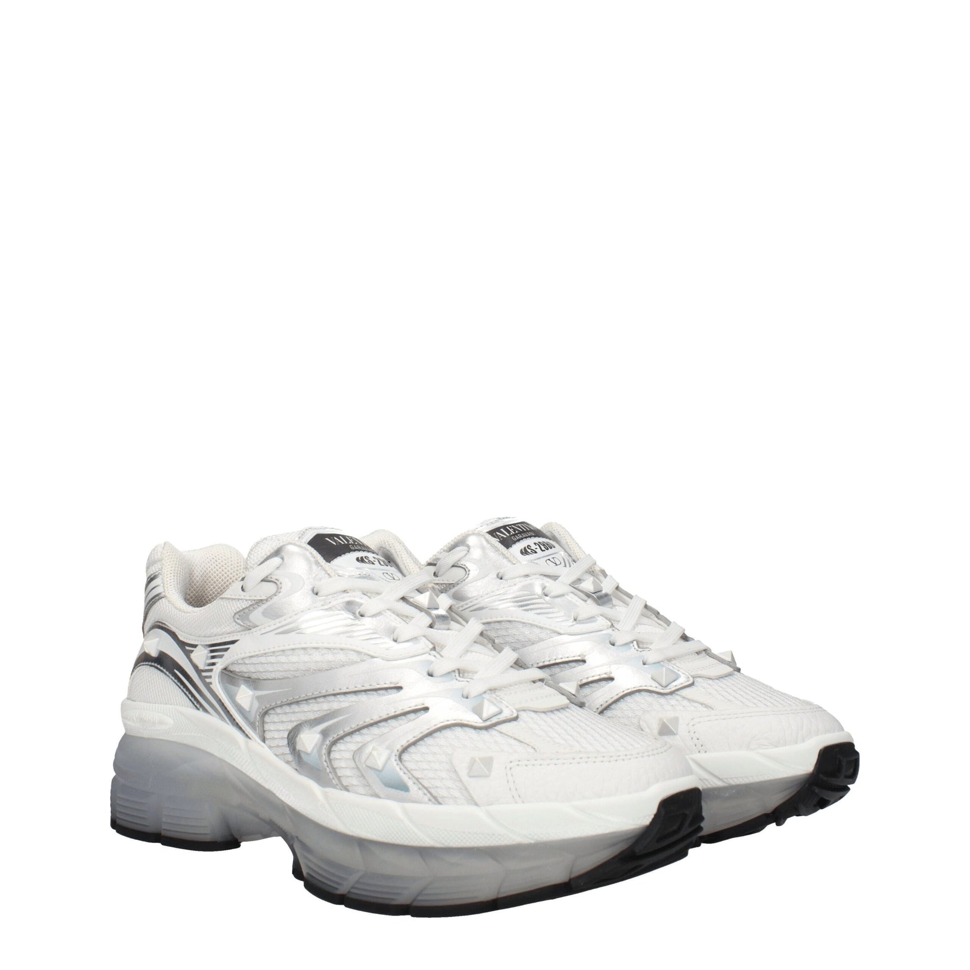 Valentino Garavani White Fabric Athletic Sneakers