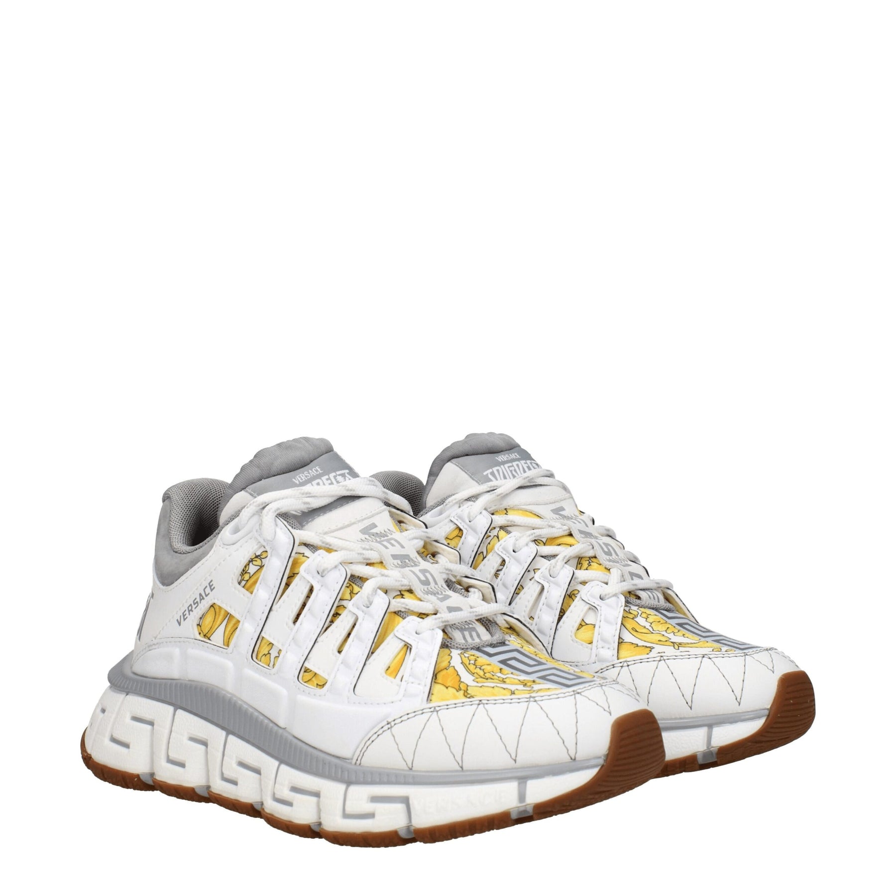 Versace White Fabric Athletic Sneakers | Regal Royce