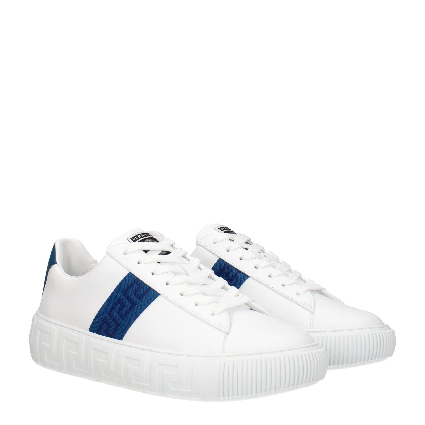 Versace White Leather Low Top Sneakers | Regal Royce