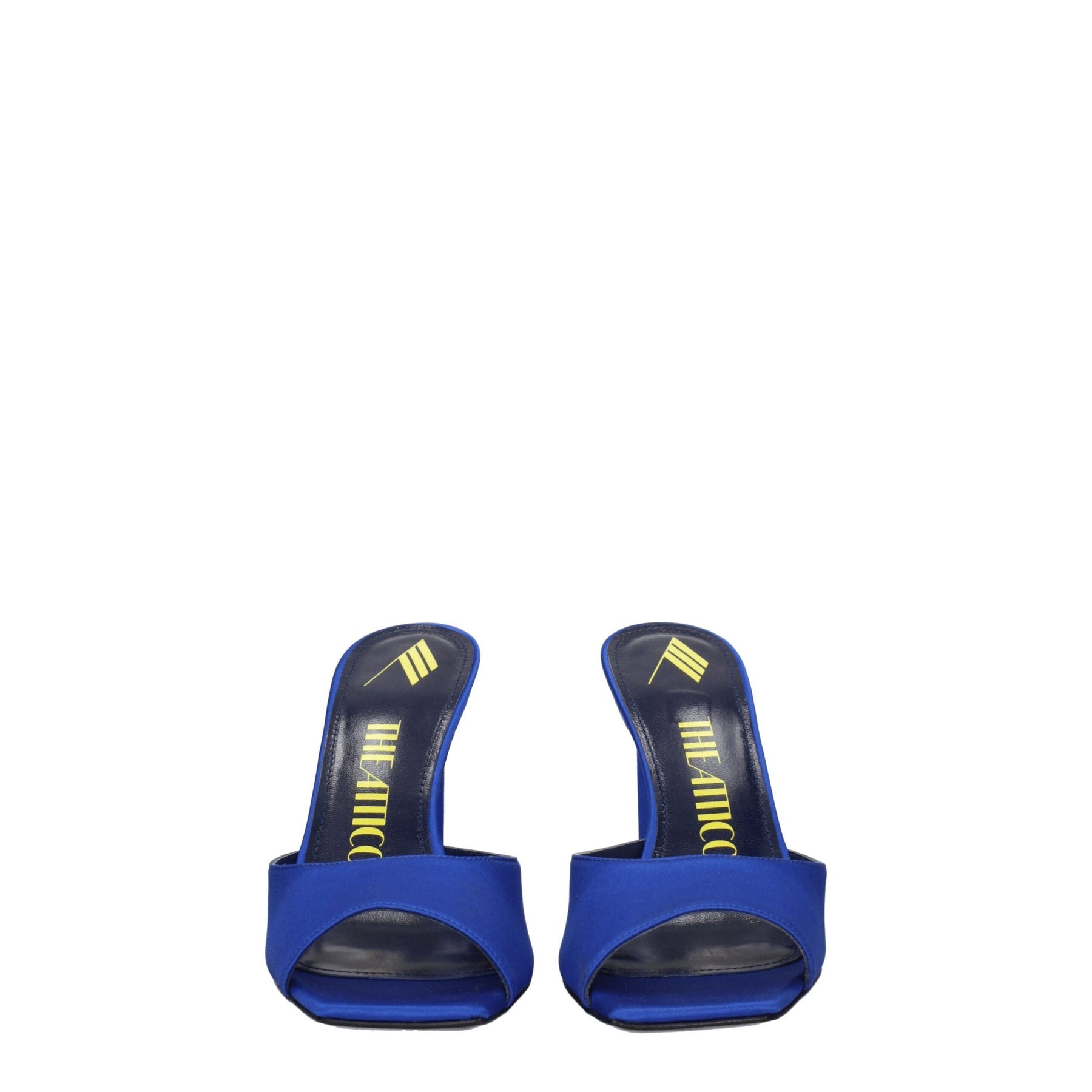 The Attico Blue Satin Stiletto Heel Sandals | Regal Royce