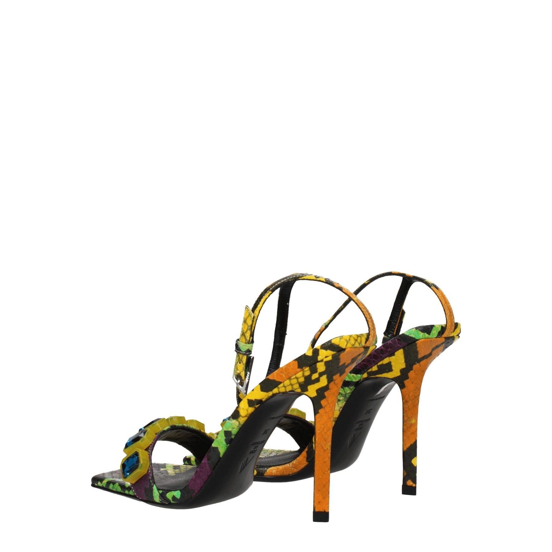 The Attico Multicolor Leather Stiletto Heel Sandals | Regal Royce