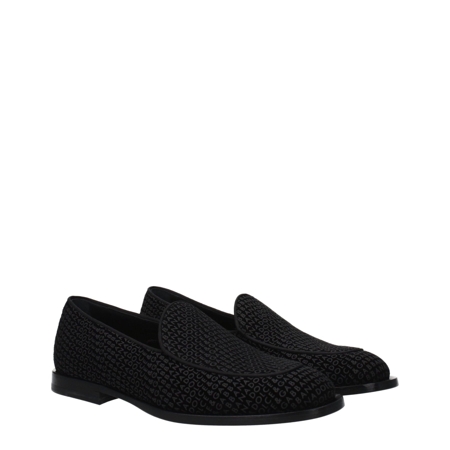 Dolce & Gabbana Black Velvet Slip-On Loafers | Regal Royce