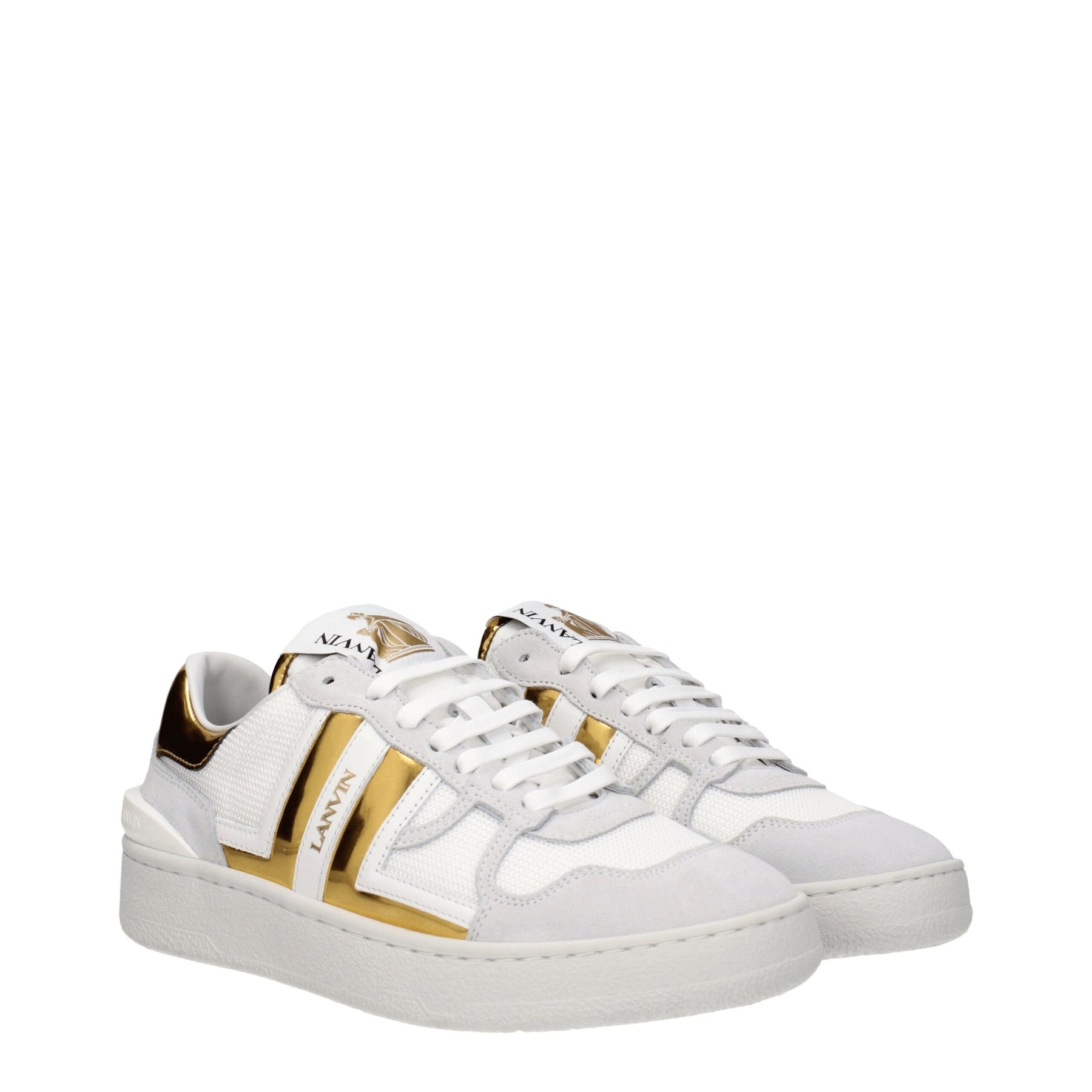 Lanvin White Fabric Low Top Sneakers | Regal Royce