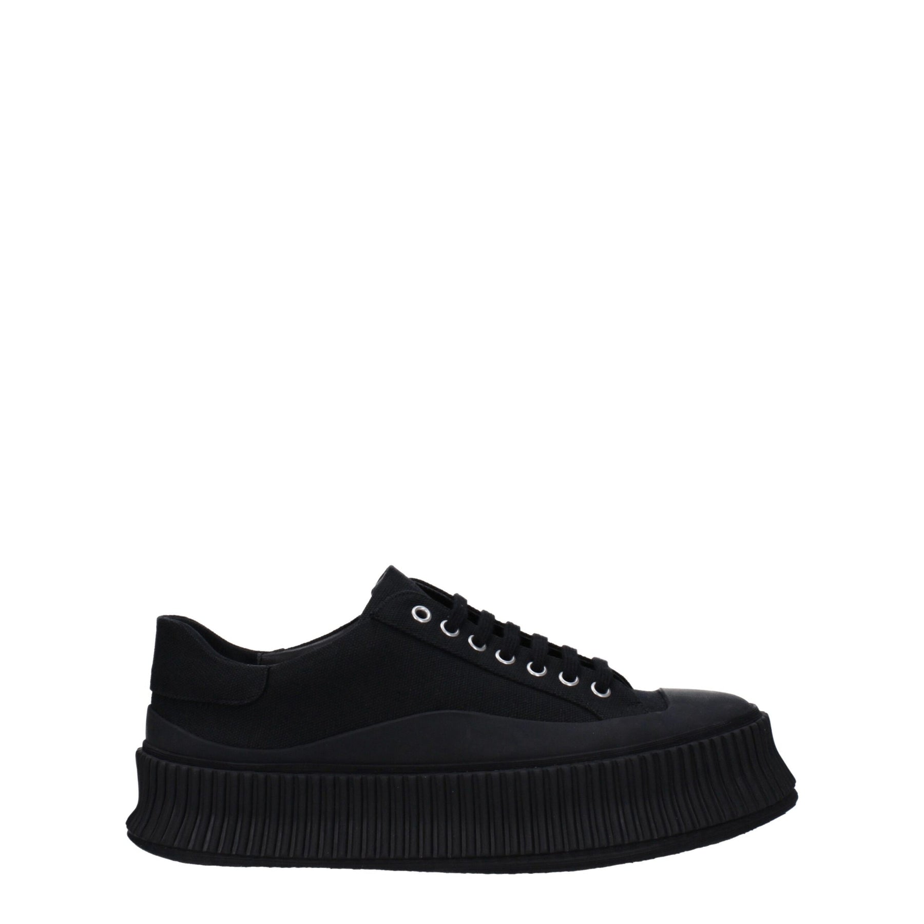 Jil Sander Black Fabric Platform Sneakers | Regal Royce