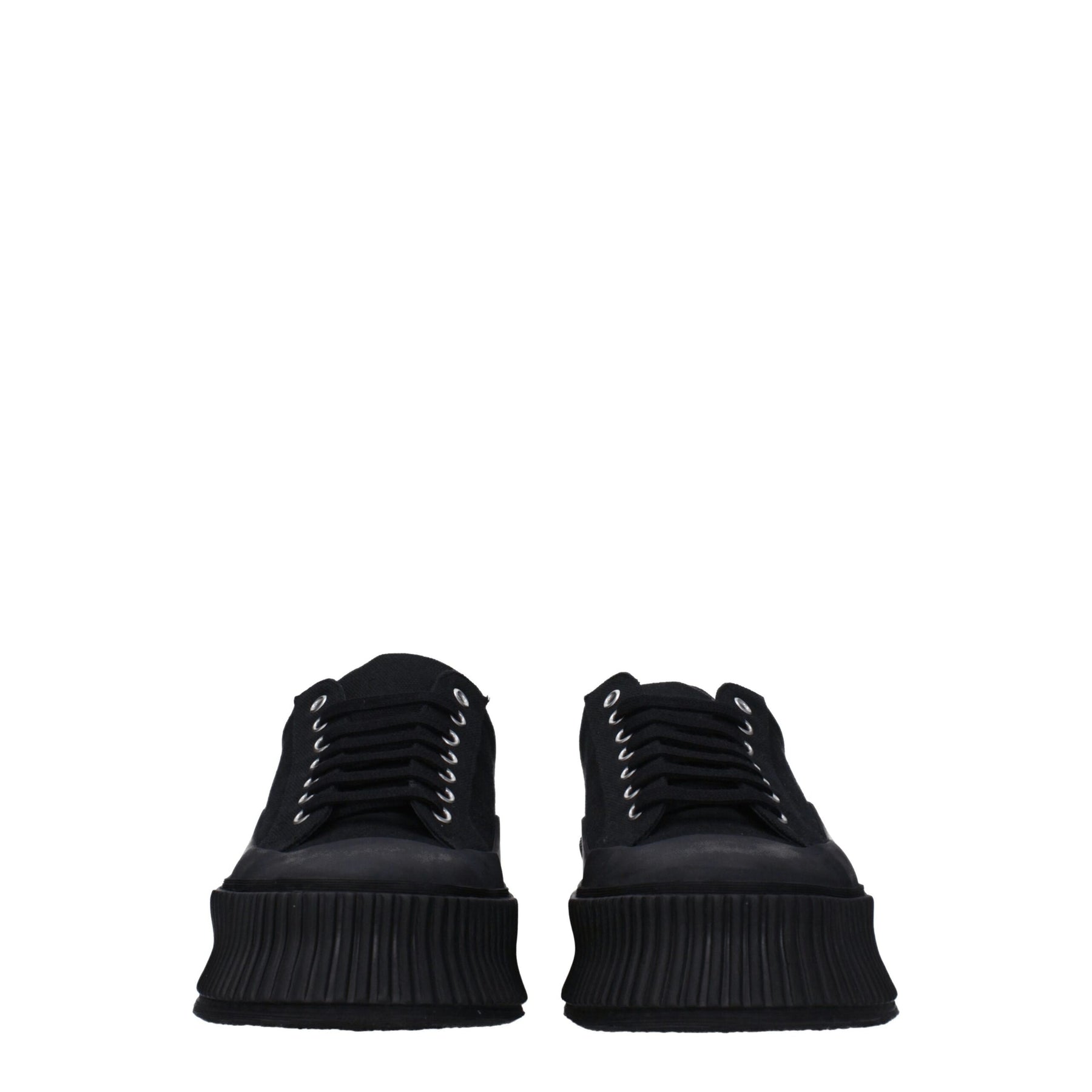 Jil Sander Black Fabric Platform Sneakers | Regal Royce