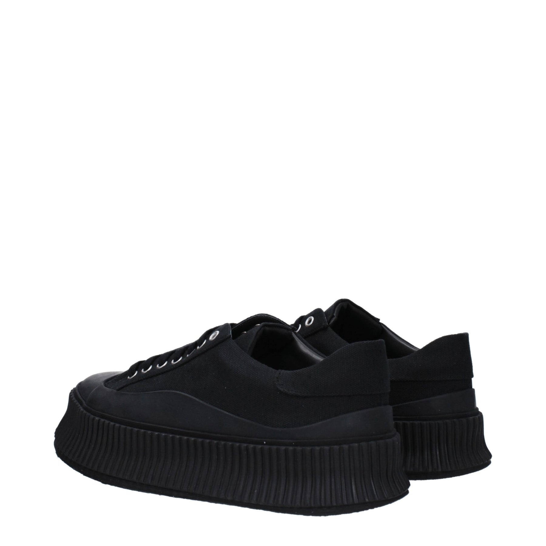 Jil Sander Black Fabric Platform Sneakers | Regal Royce