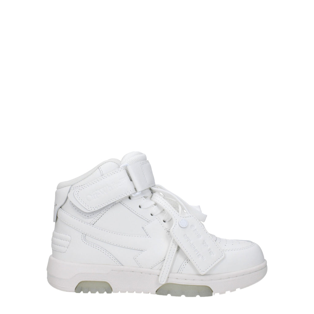 Off-White White Leather High Top Sneakers