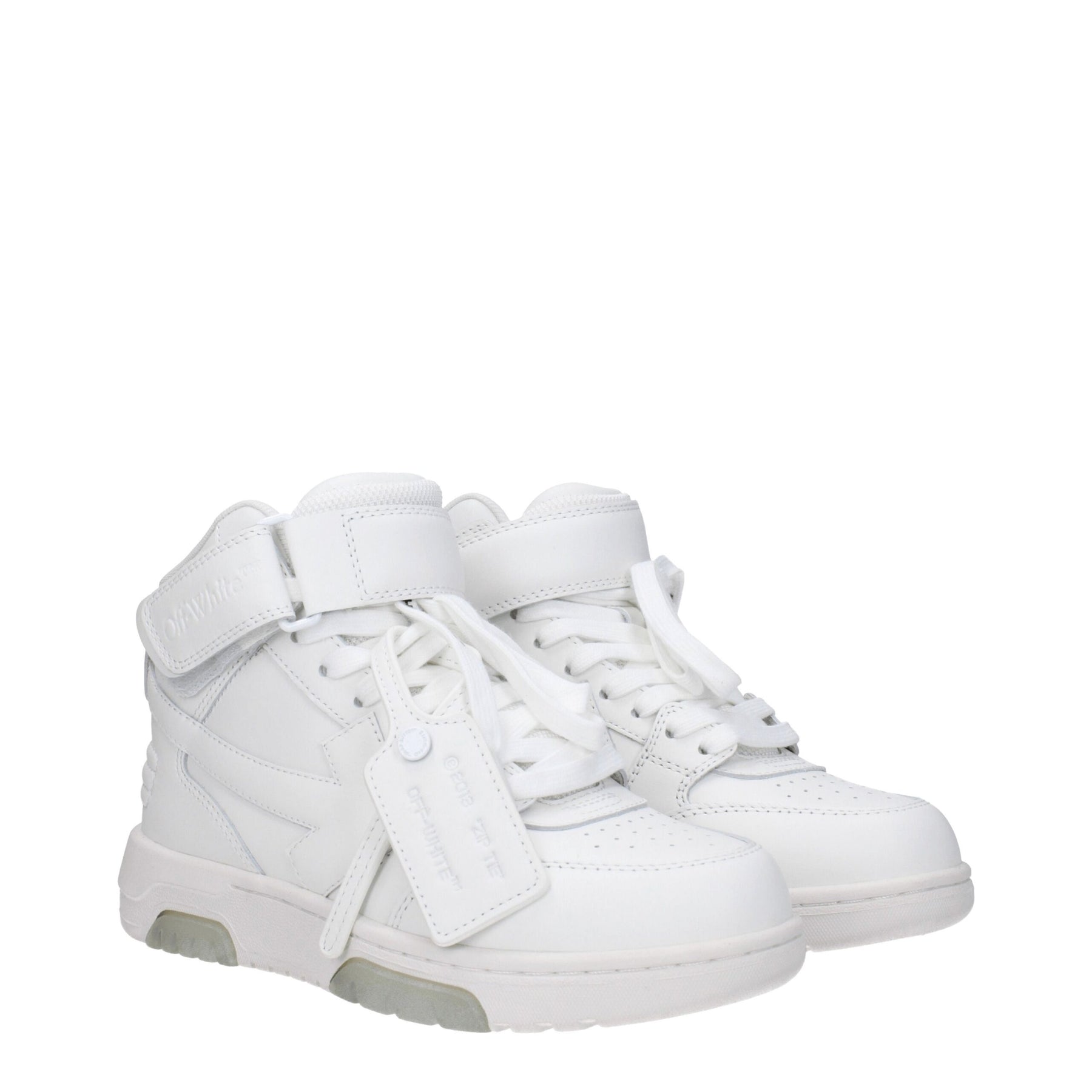 Off-White White Leather High Top Sneakers | Regal Royce