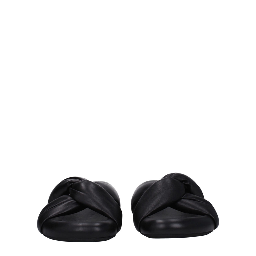 Marni Black Leather Slippers