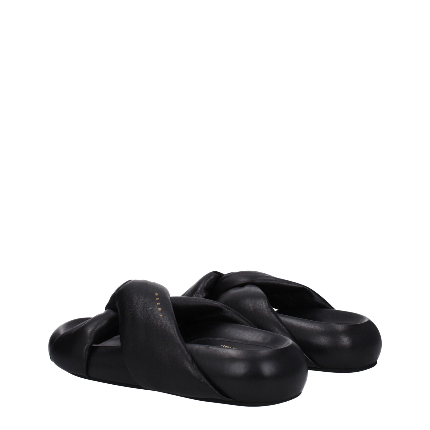 Marni Black Leather Slippers | Regal Royce