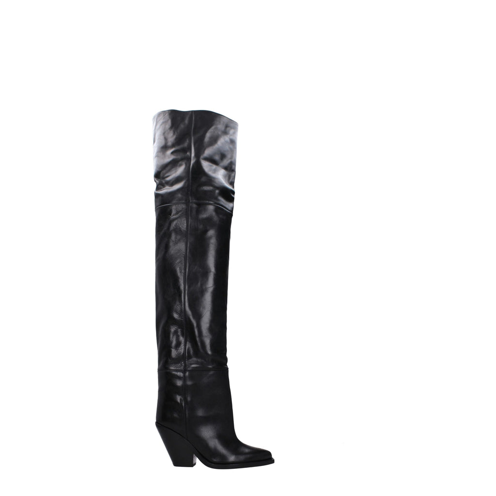 Isabel Marant Black Leather Over The Knee