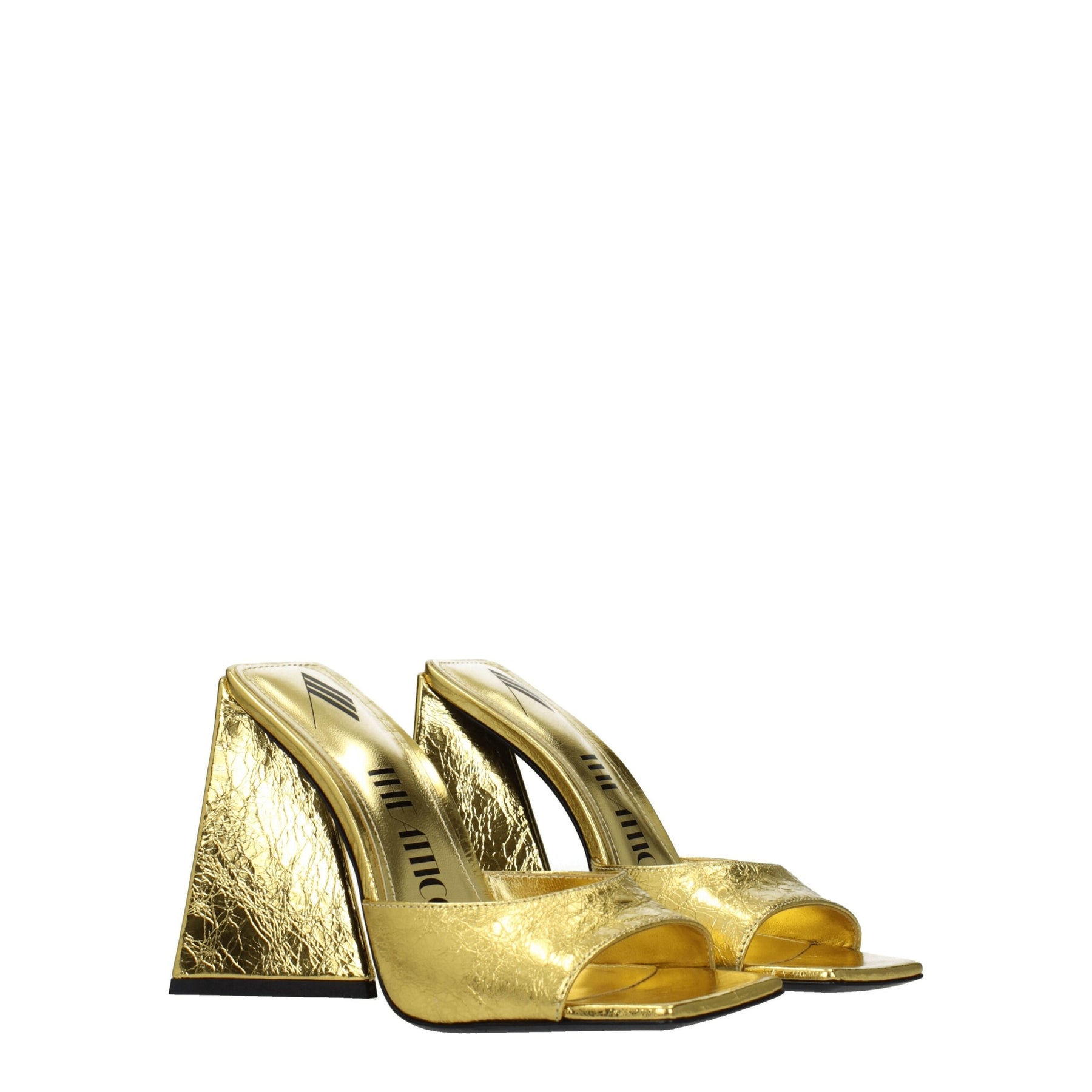 The Attico Gold Leather Platform Sandals | Regal Royce