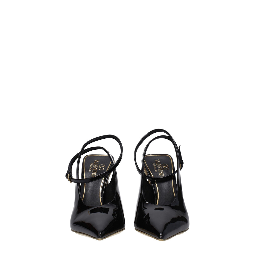 Valentino Garavani Black Leather Sandals