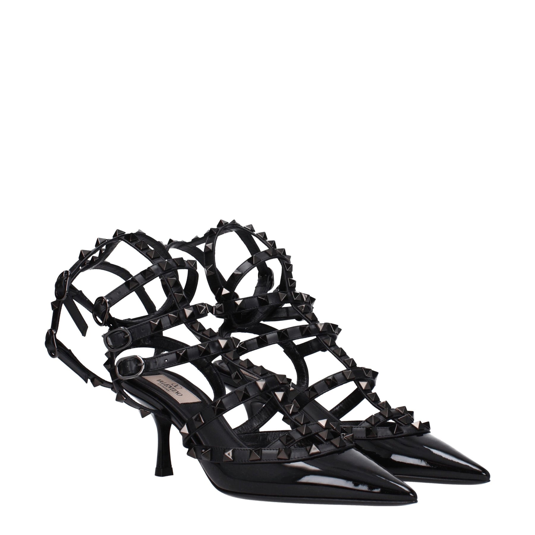 Valentino Garavani Black Leather Stiletto Heel Sandals | Regal Royce