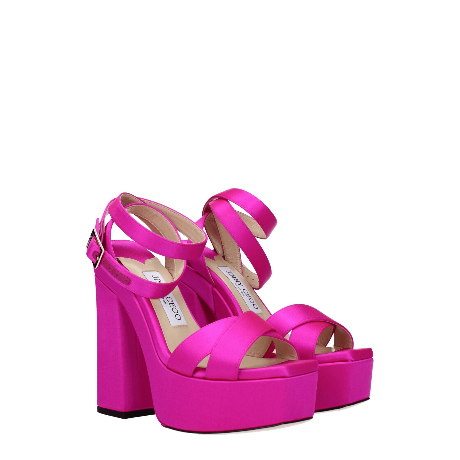 Jimmy Choo Pink Satin Platform Sandals | Regal Royce