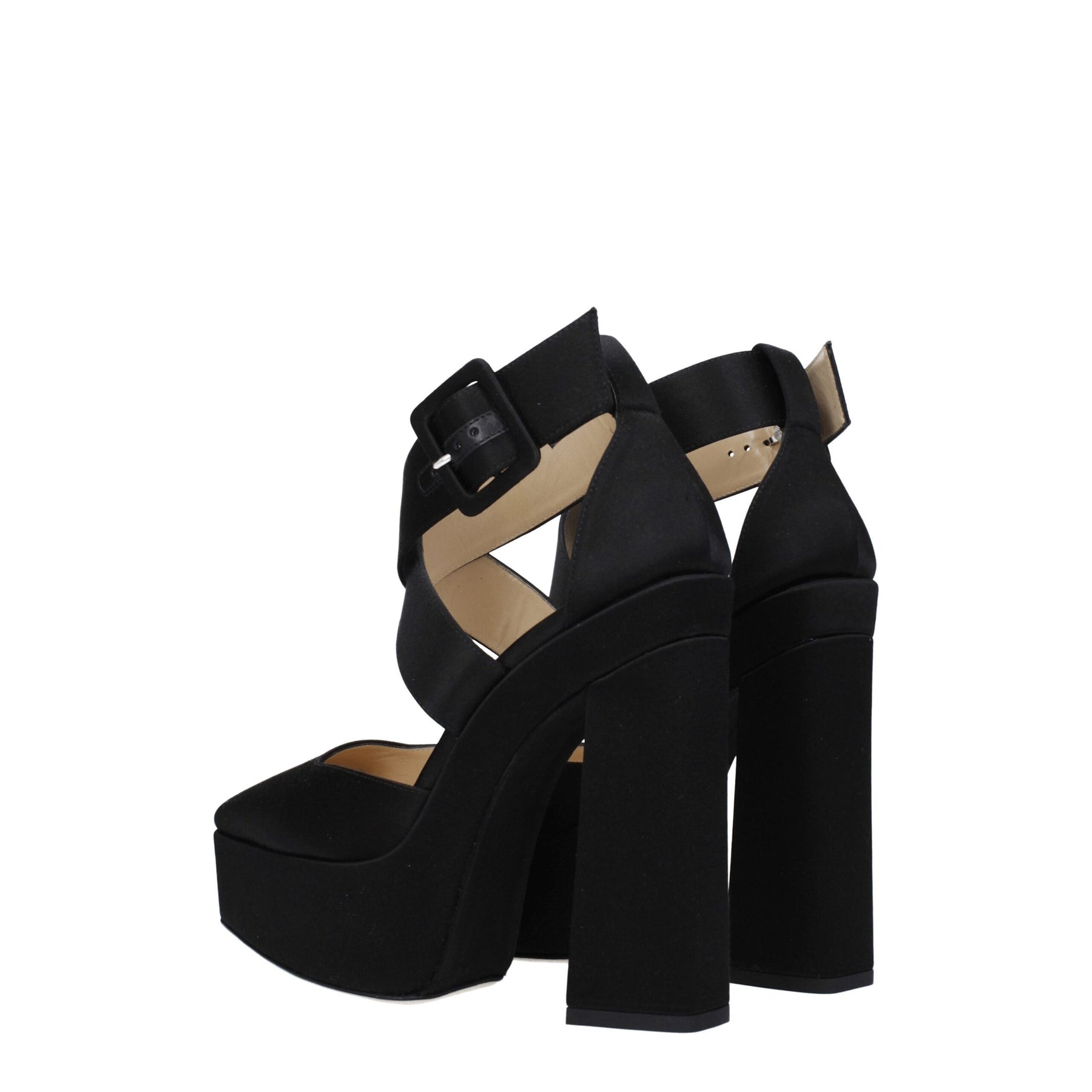 Jimmy Choo Black Satin Platform Sandals | Regal Royce