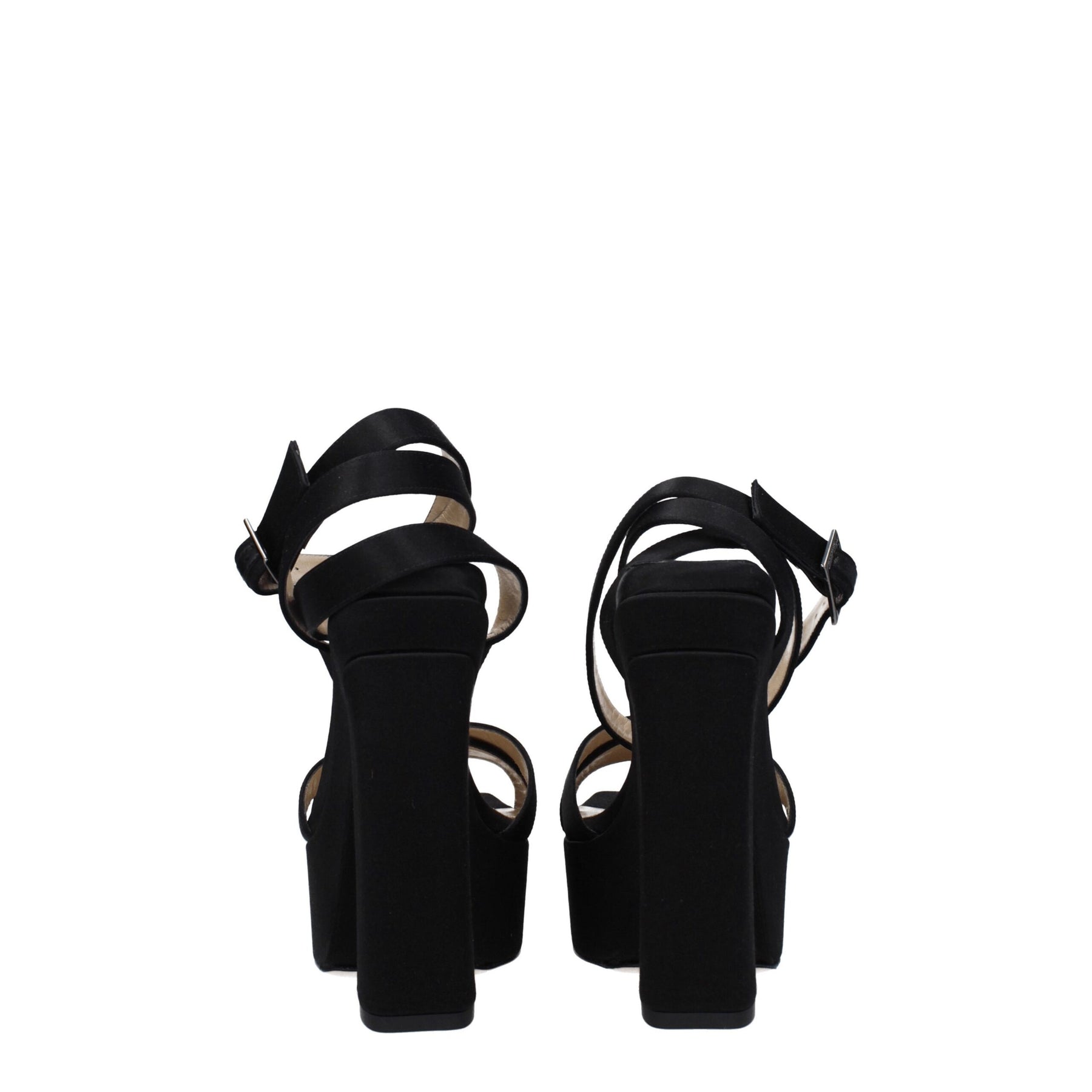 Jimmy Choo Black Satin Platform Sandals | Regal Royce