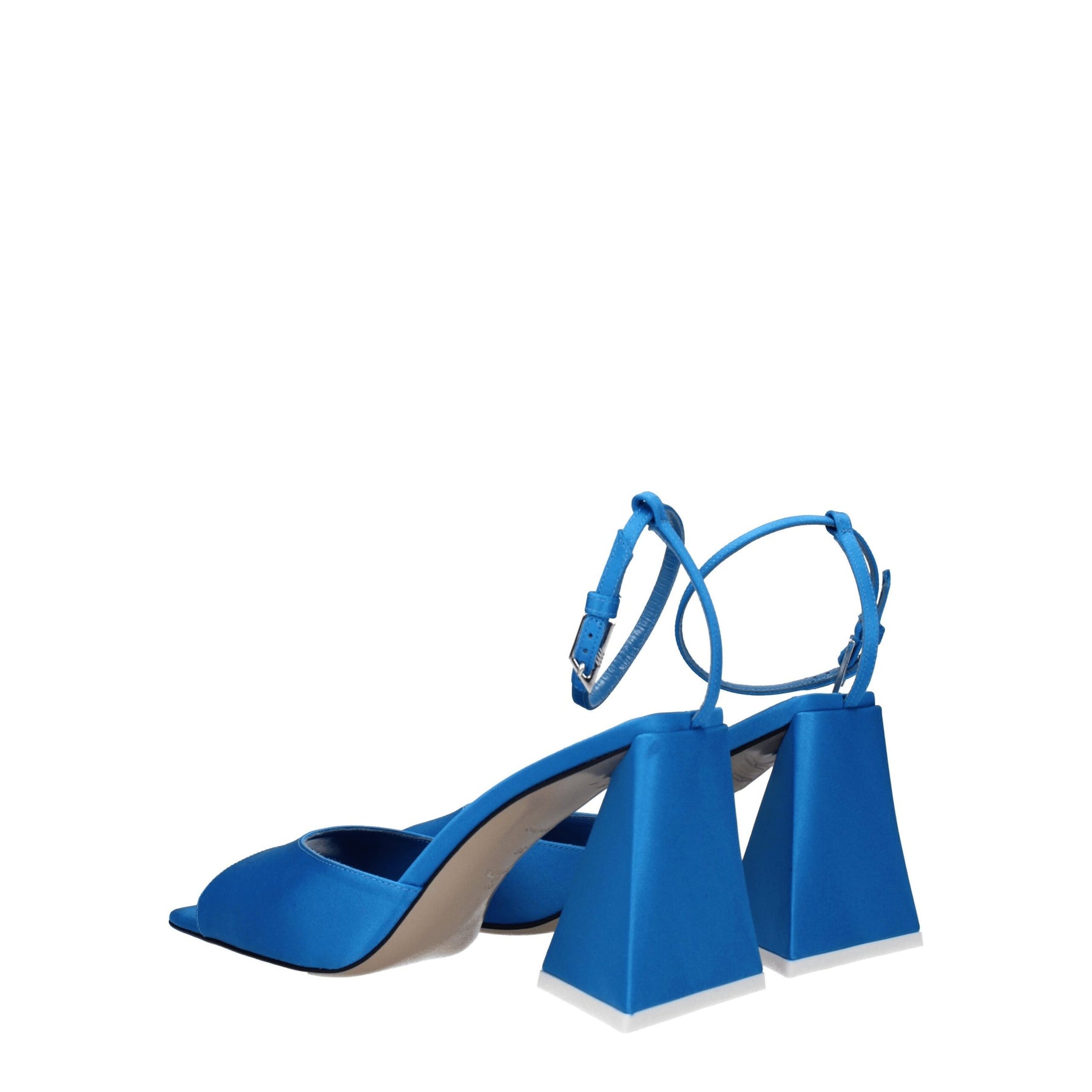 The Attico Blue Satin Stiletto Heel Sandals | Regal Royce
