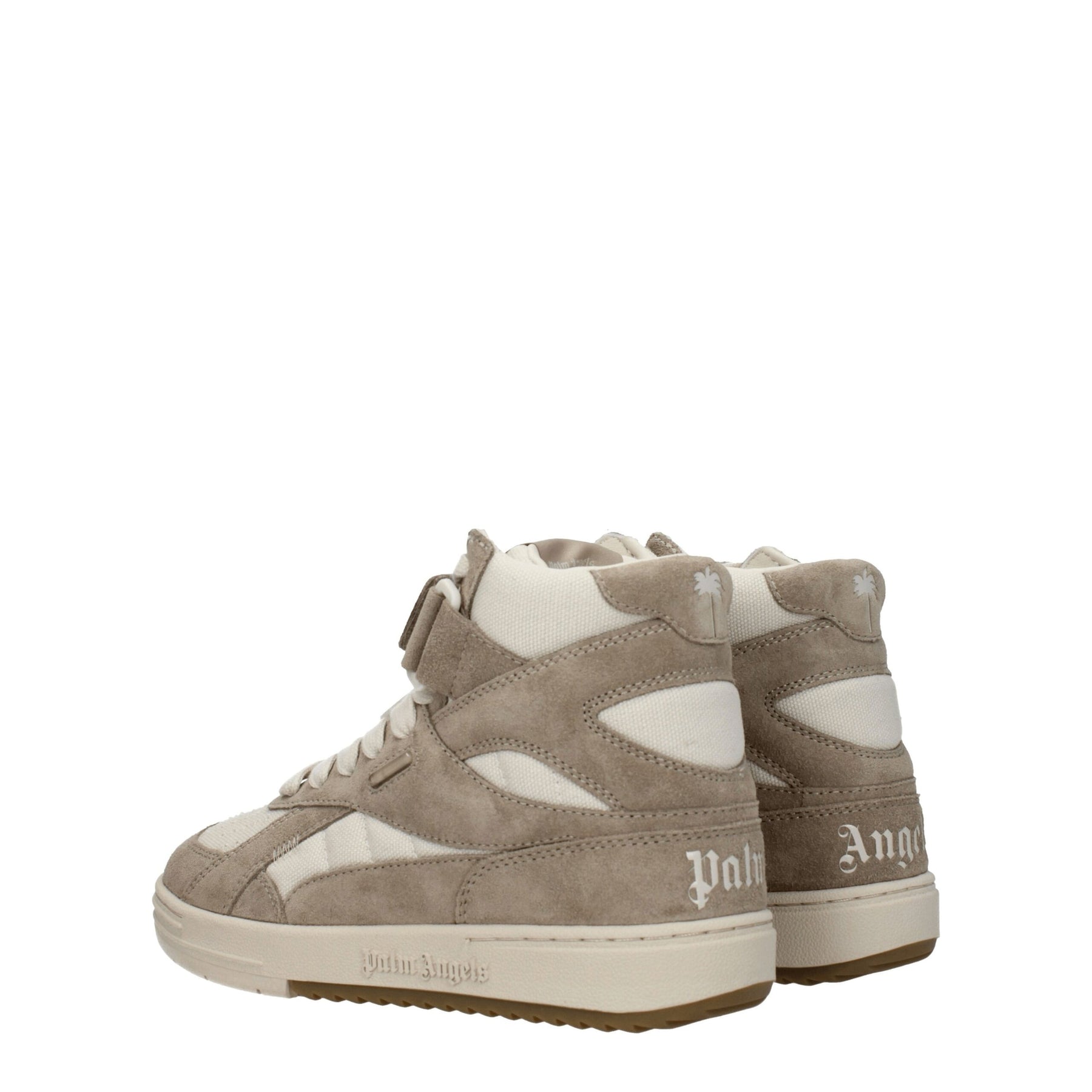 Palm Angels Beige Leather High Top Sneakers | Regal Royce