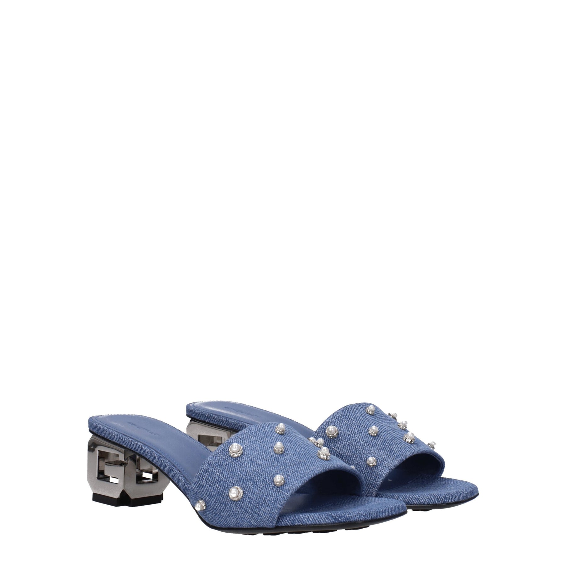 Givenchy Blue Fabric Flat Sandals | Regal Royce