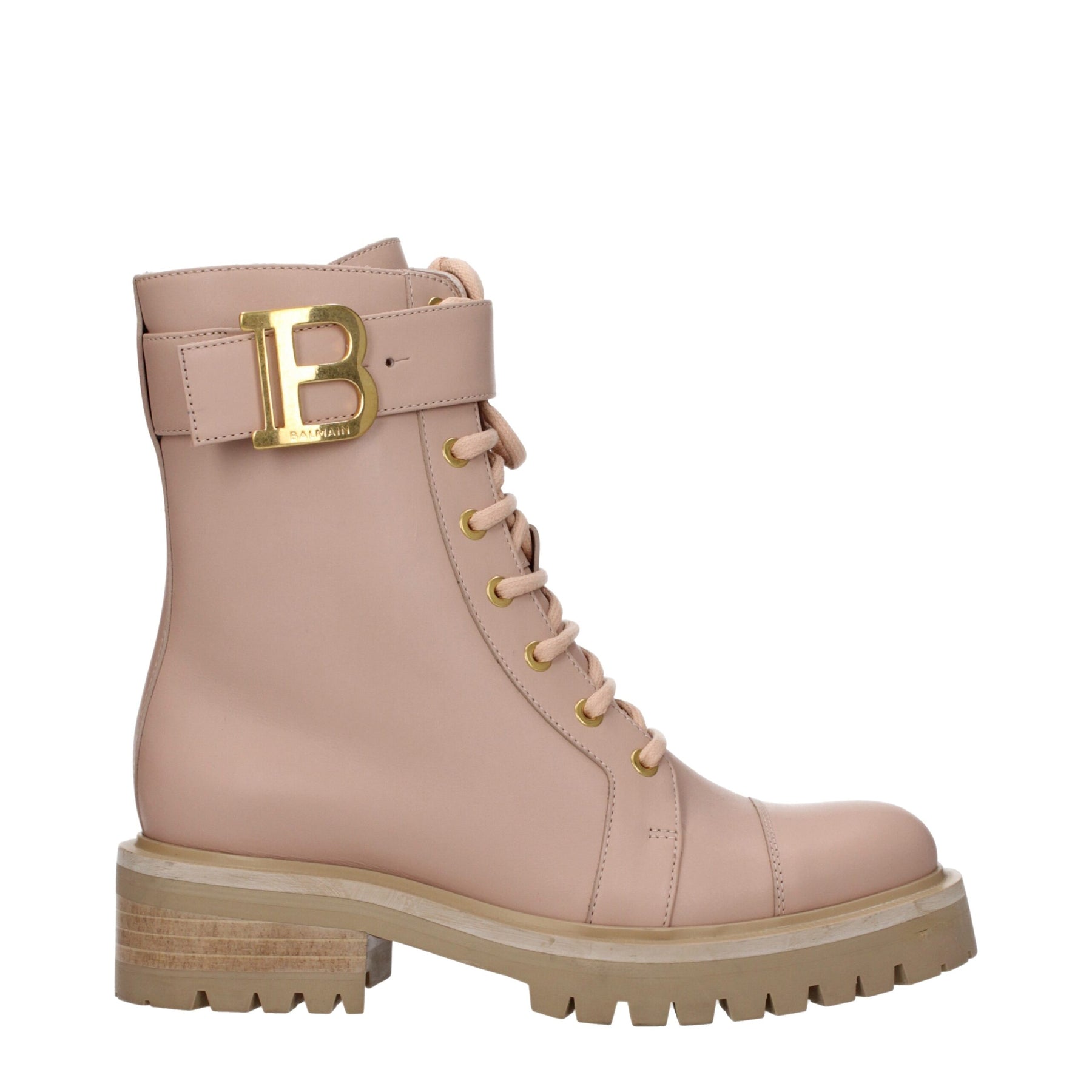 Balmain Beige Leather Ankle Boots | Regal Royce