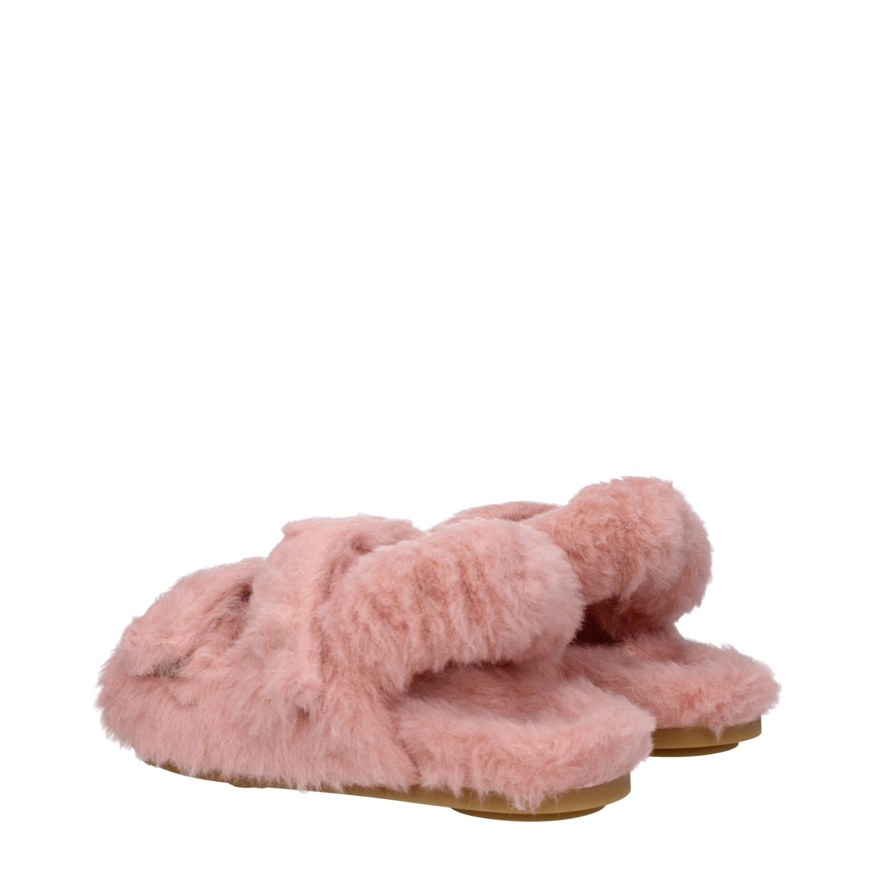 Max Mara Pink Fur Flat Sandals | Regal Royce