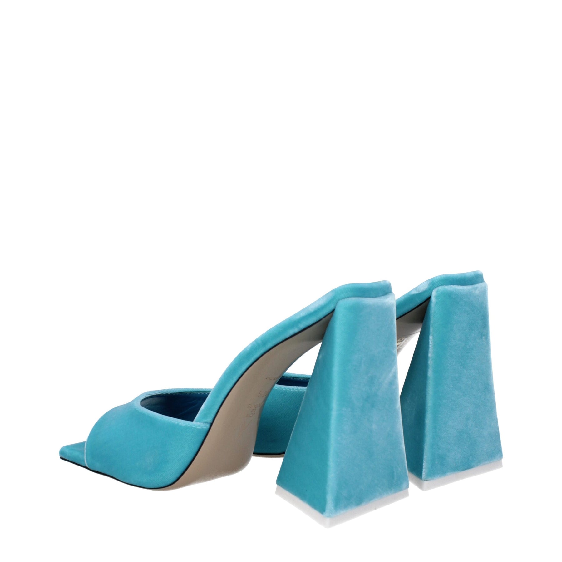 The Attico Light Blue Velvet Platform Sandals | Regal Royce