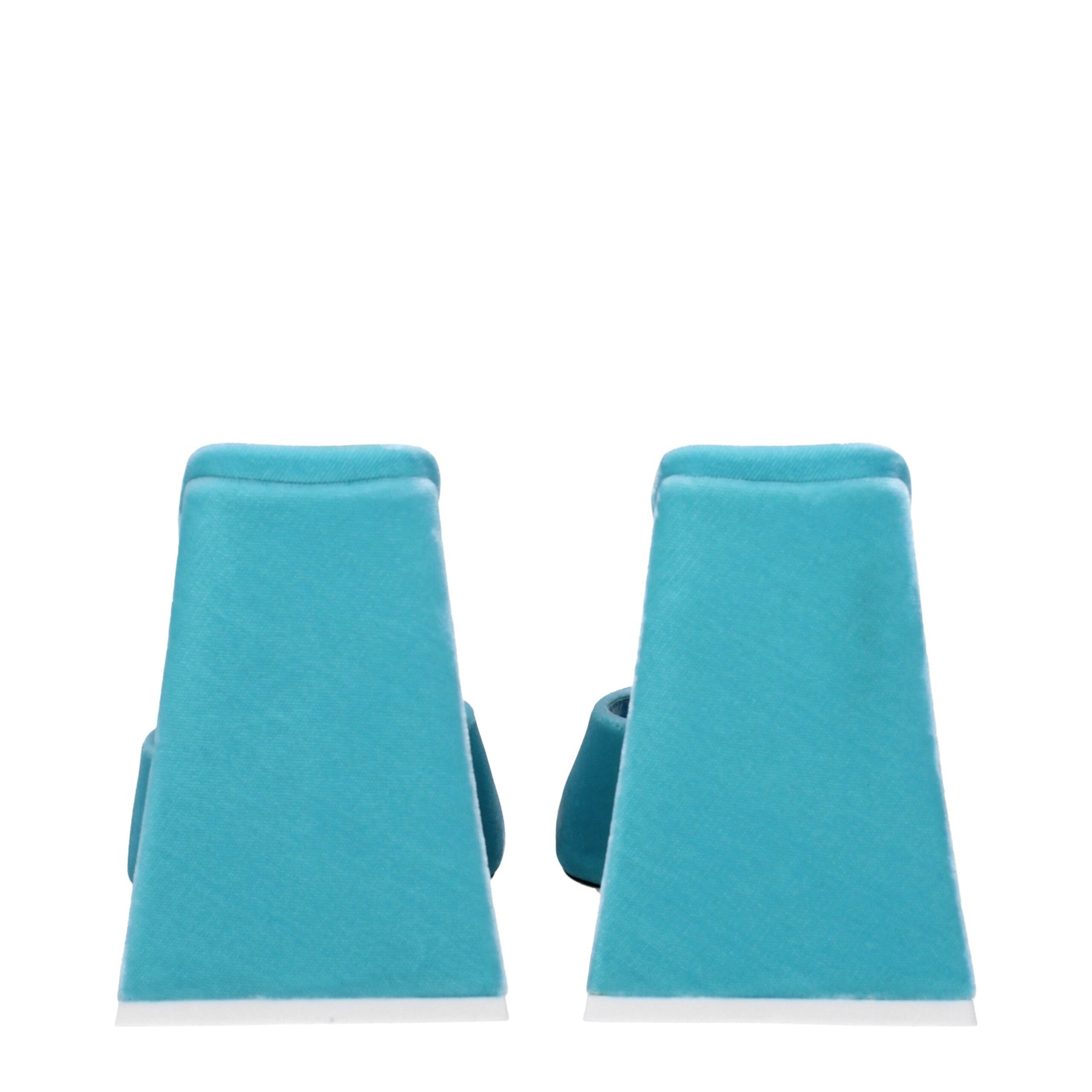 The Attico Light Blue Velvet Platform Sandals | Regal Royce