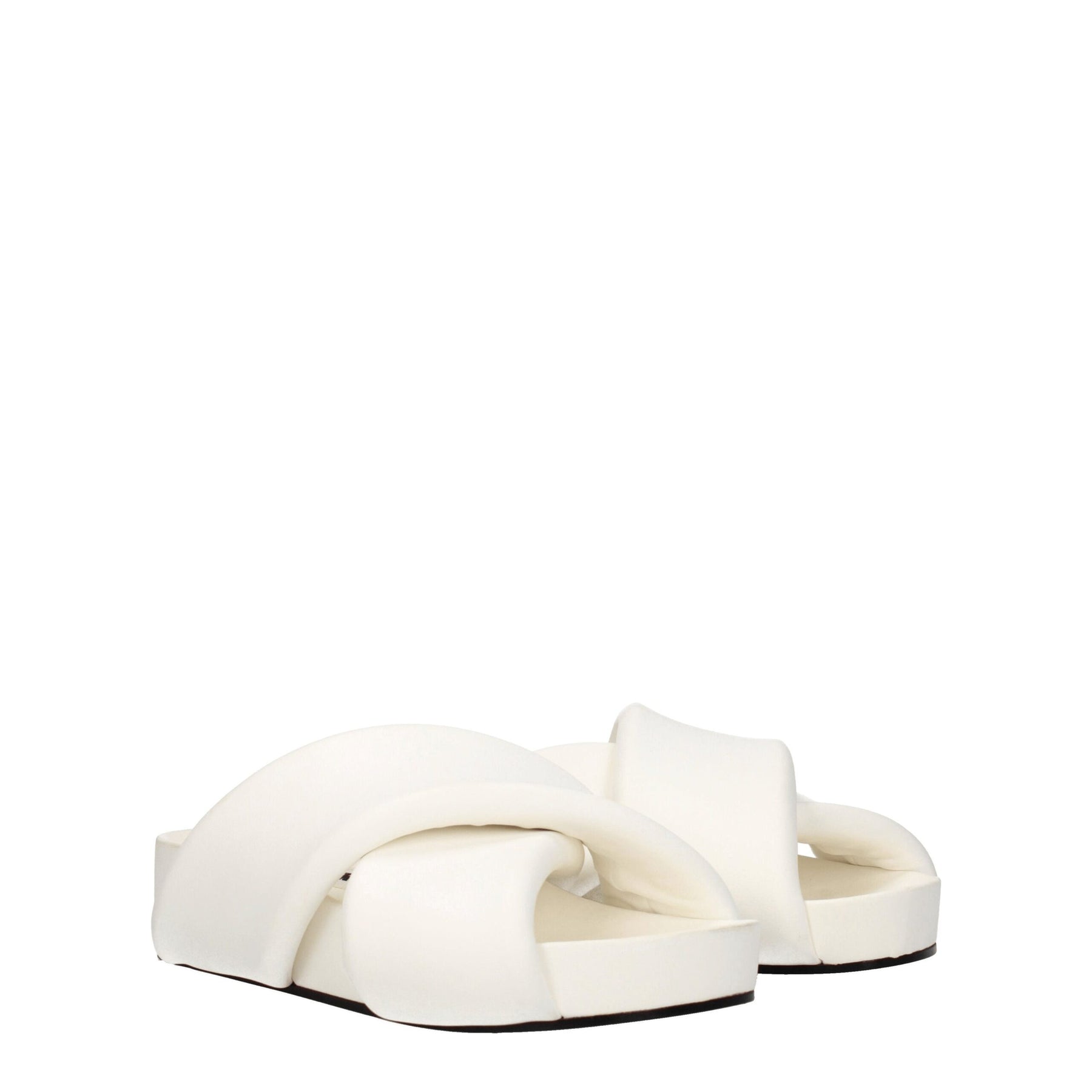 Jil Sander White Leather Slippers | Regal Royce