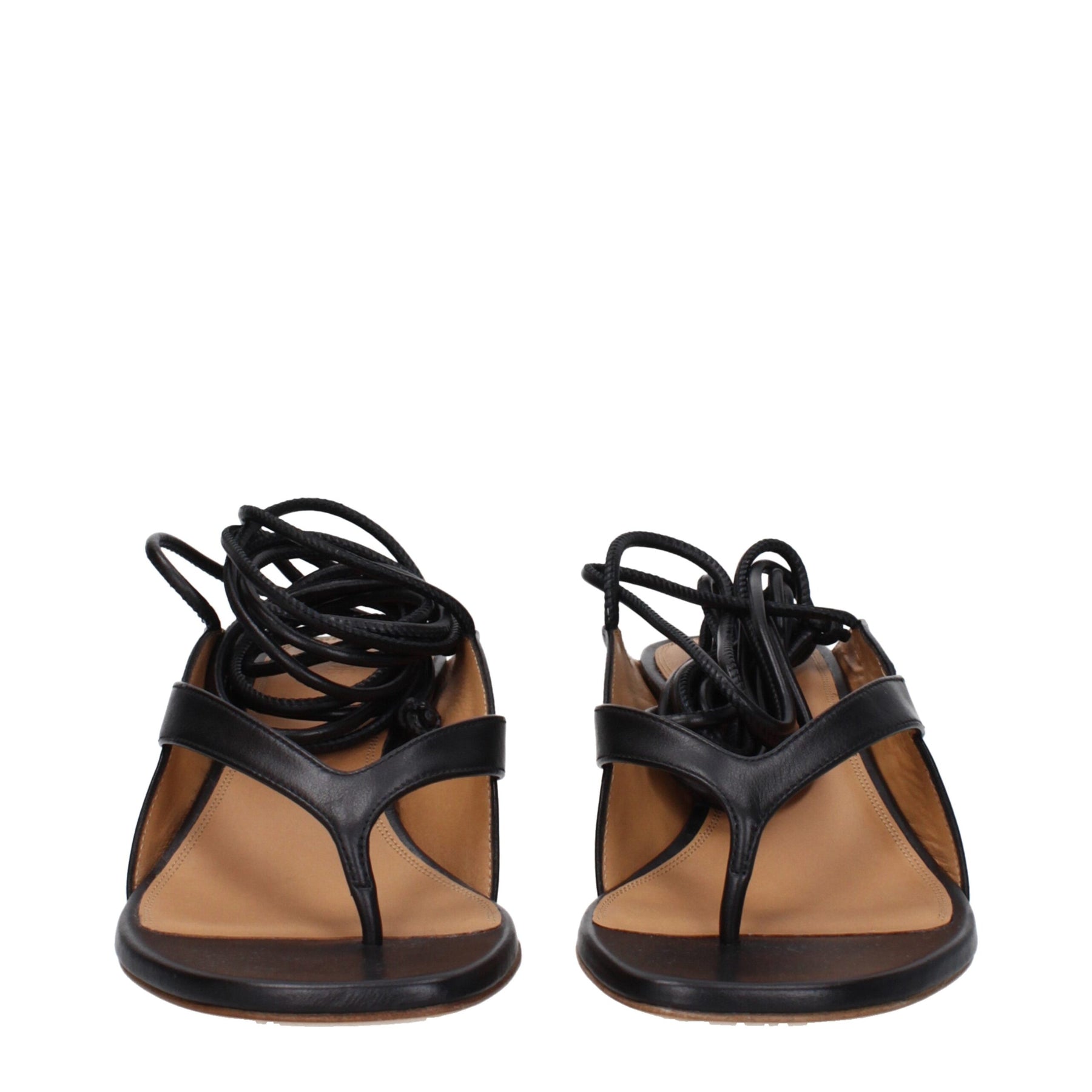 Off-White Black Leather Flip-Flop Sandals | Regal Royce