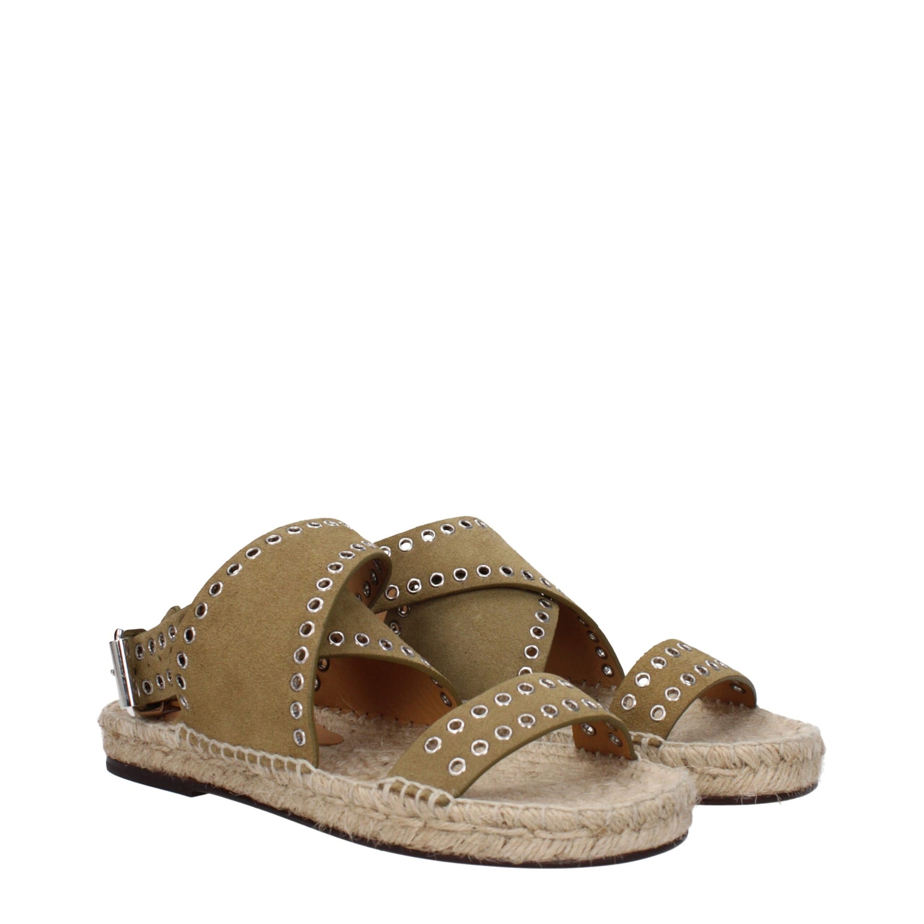Isabel Marant Green Leather Flat Sandals | Regal Royce