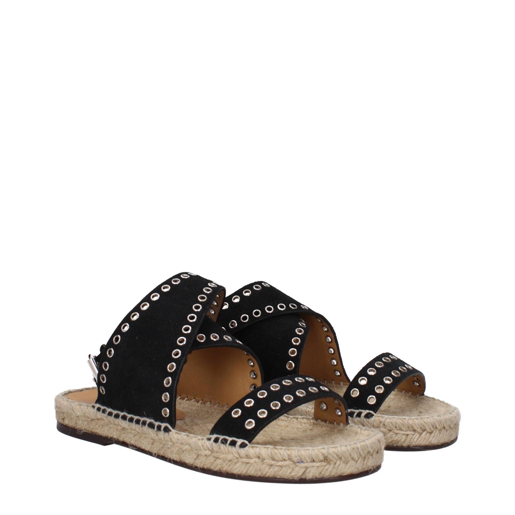 Isabel Marant Black Leather Flat Sandals | Regal Royce