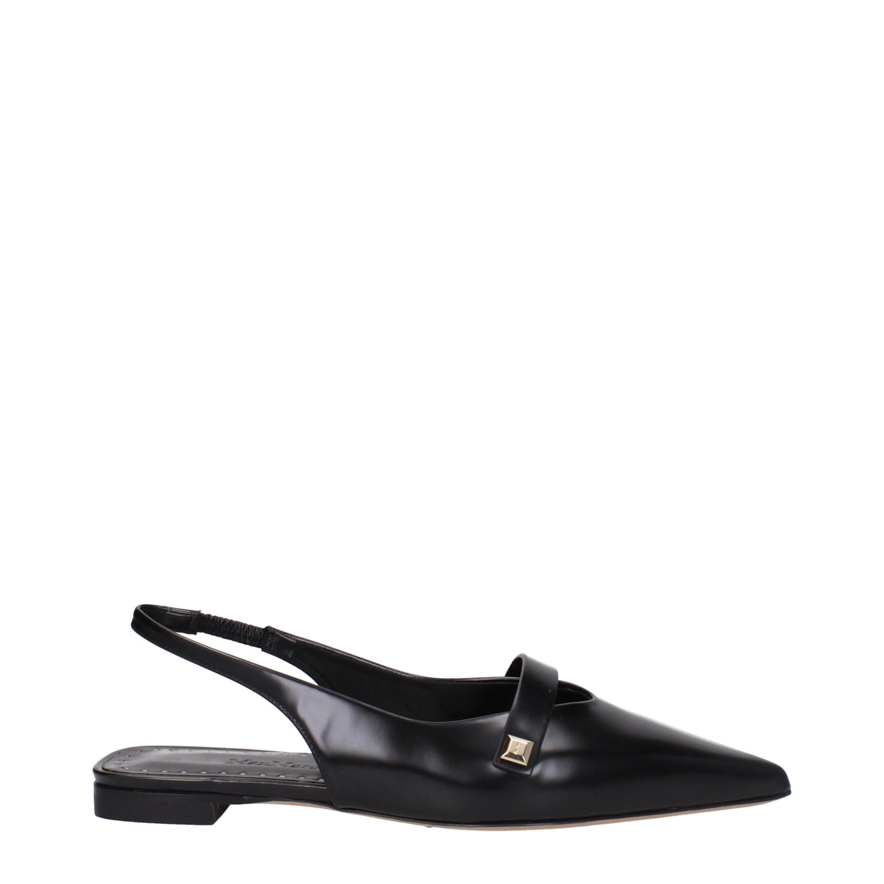 Max Mara Black Leather Ballet Flats | Regal Royce
