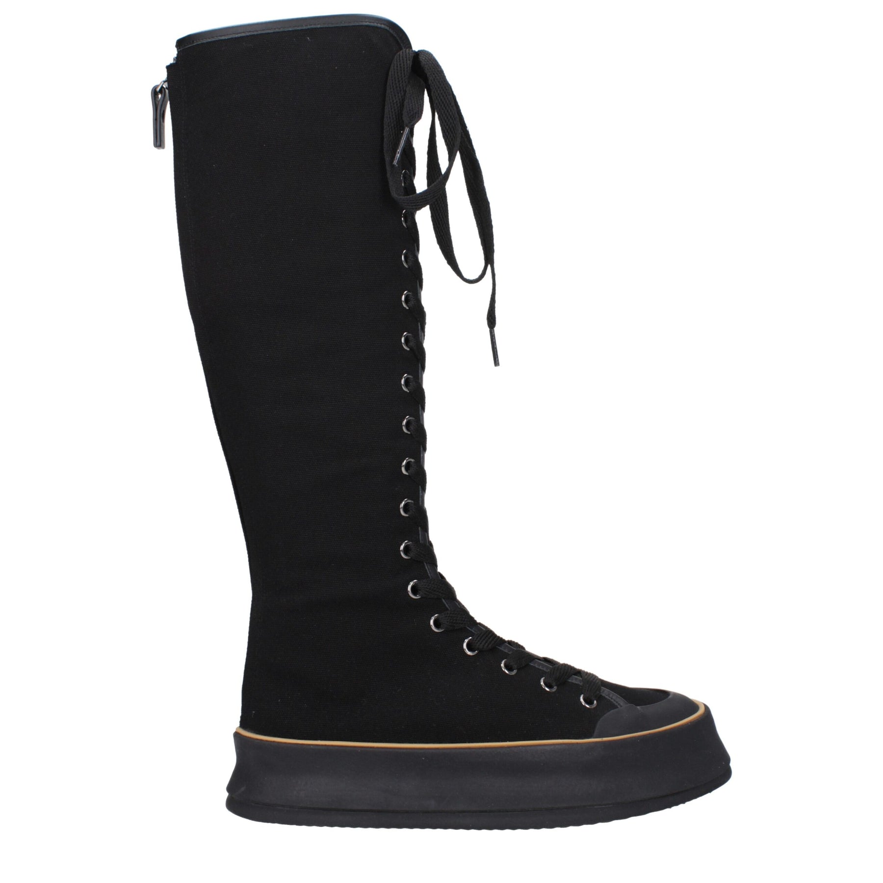 Max Mara Black Fabric Lace-Up Boots | Regal Royce