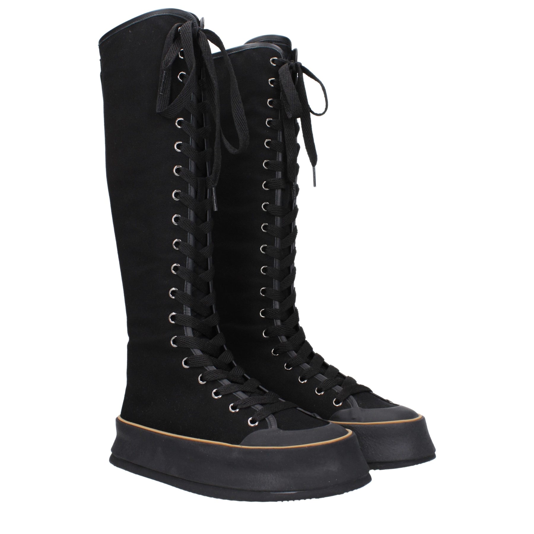 Max Mara Black Fabric Lace-Up Boots | Regal Royce
