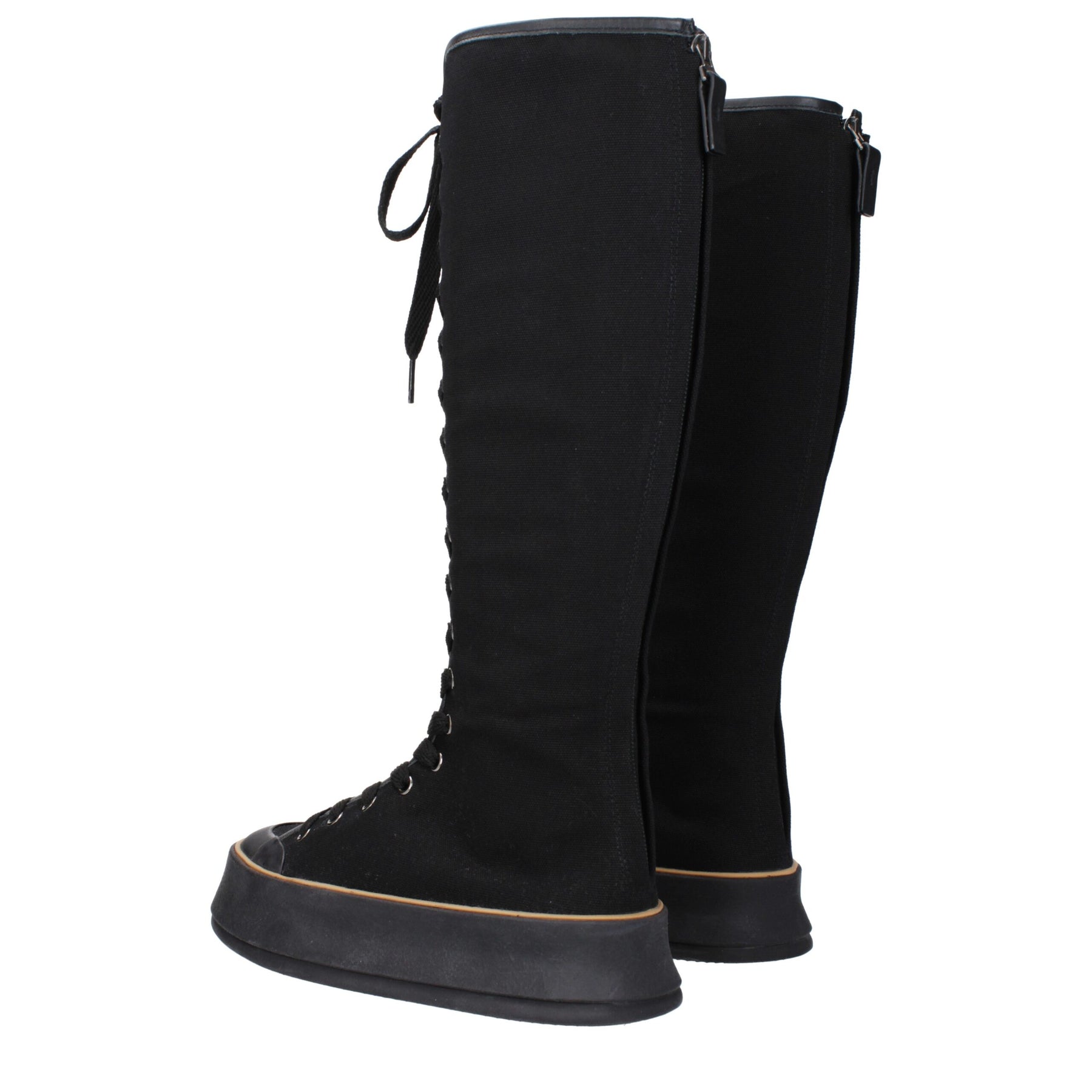 Max Mara Black Fabric Lace-Up Boots | Regal Royce