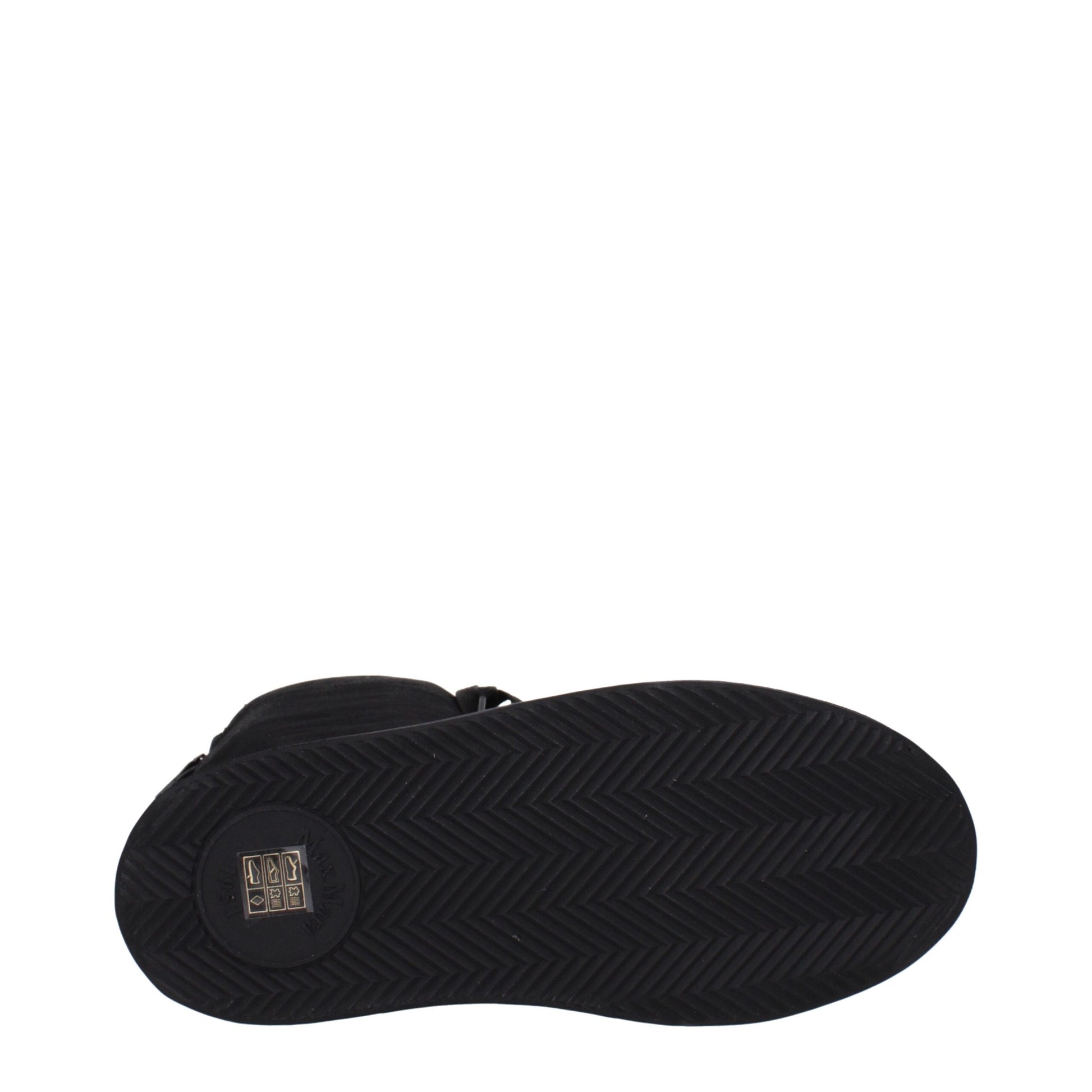 Max Mara Black Fabric Lace-Up Boots