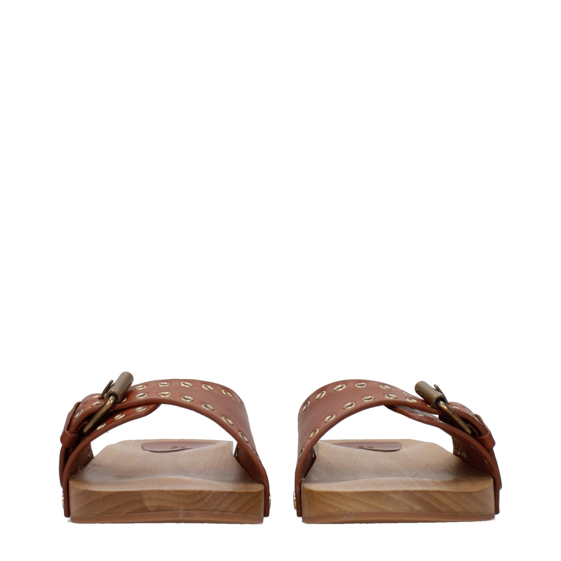 Isabel Marant Brown Leather Slippers