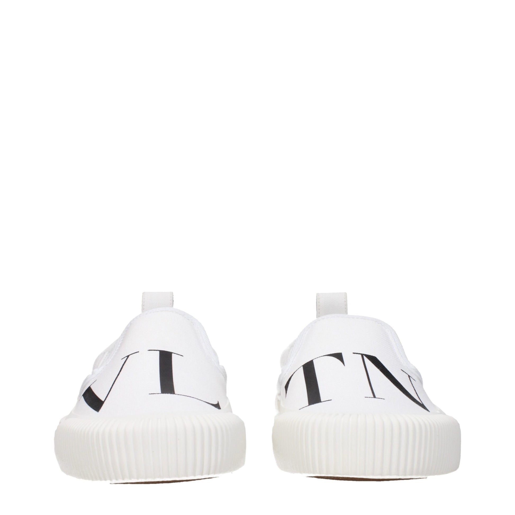 Valentino Garavani White Fabric Slip-On Loafers