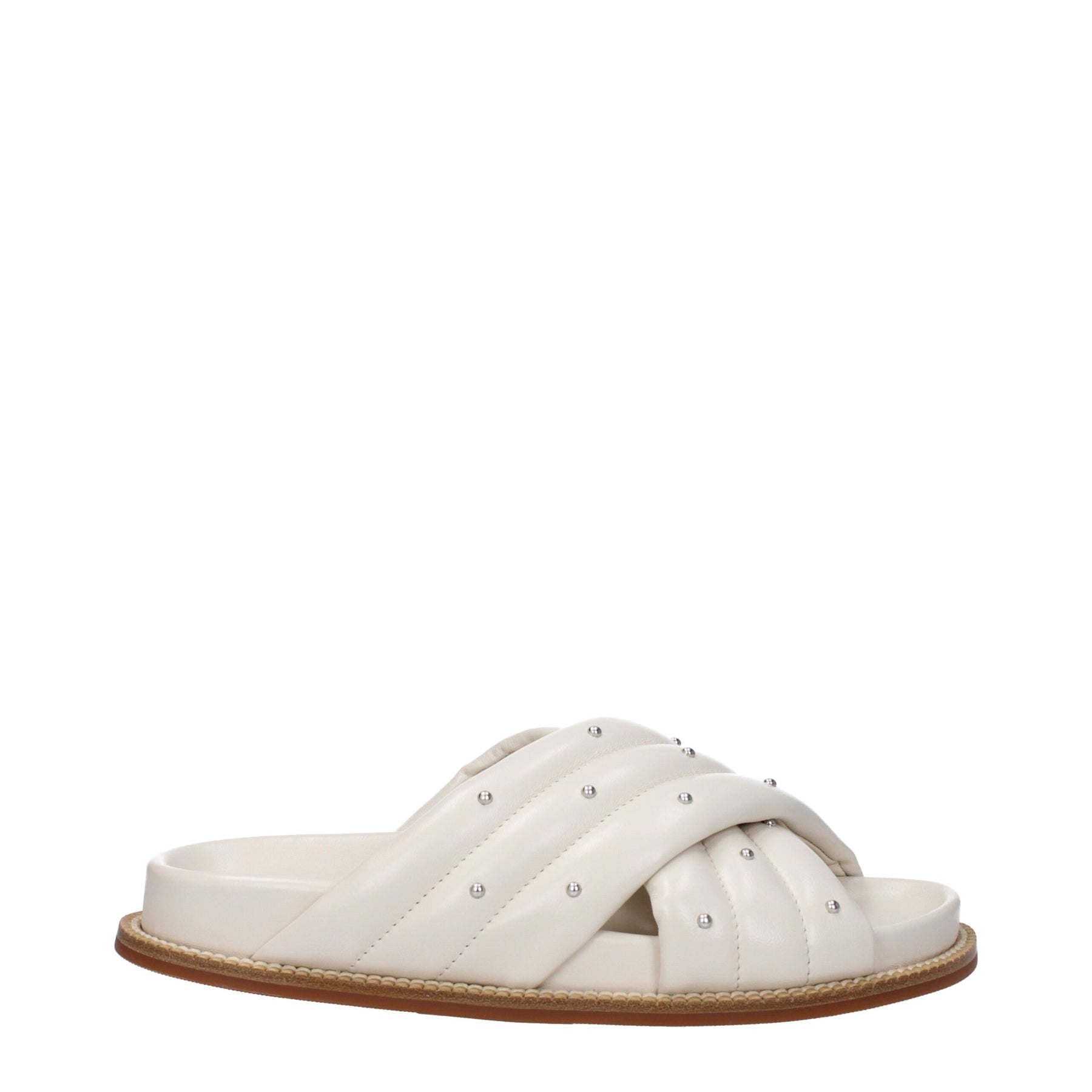 Fabiana Filippi Beige Leather Slippers | Regal Royce